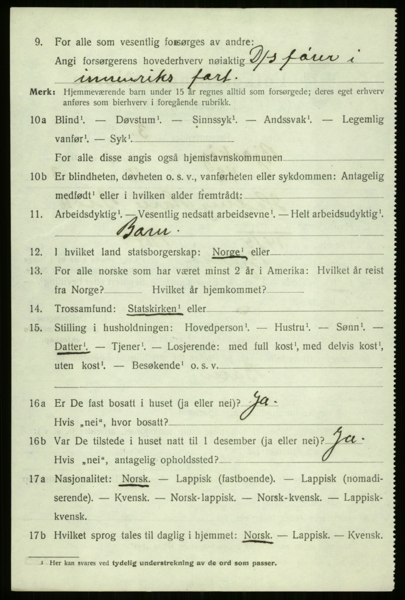 SATØ, 1920 census for Bjarkøy, 1920, p. 3444