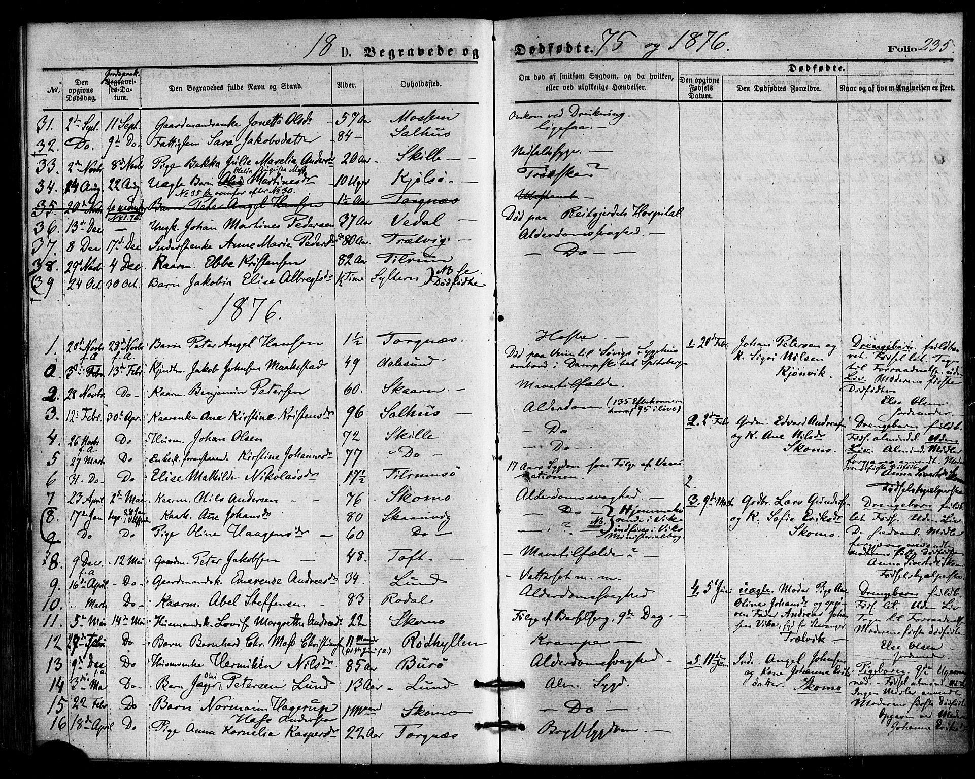 Ministerialprotokoller, klokkerbøker og fødselsregistre - Nordland, SAT/A-1459/813/L0199: Parish register (official) no. 813A09, 1875-1885, p. 235