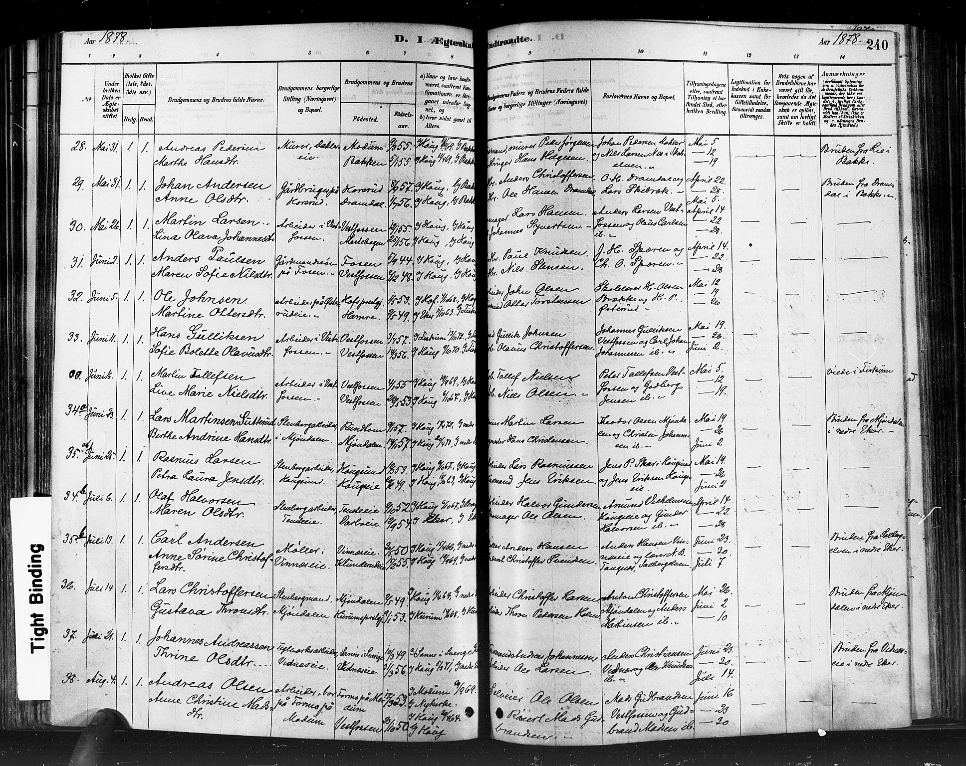 Eiker kirkebøker, AV/SAKO-A-4/F/Fb/L0001: Parish register (official) no. II 1, 1878-1888, p. 240