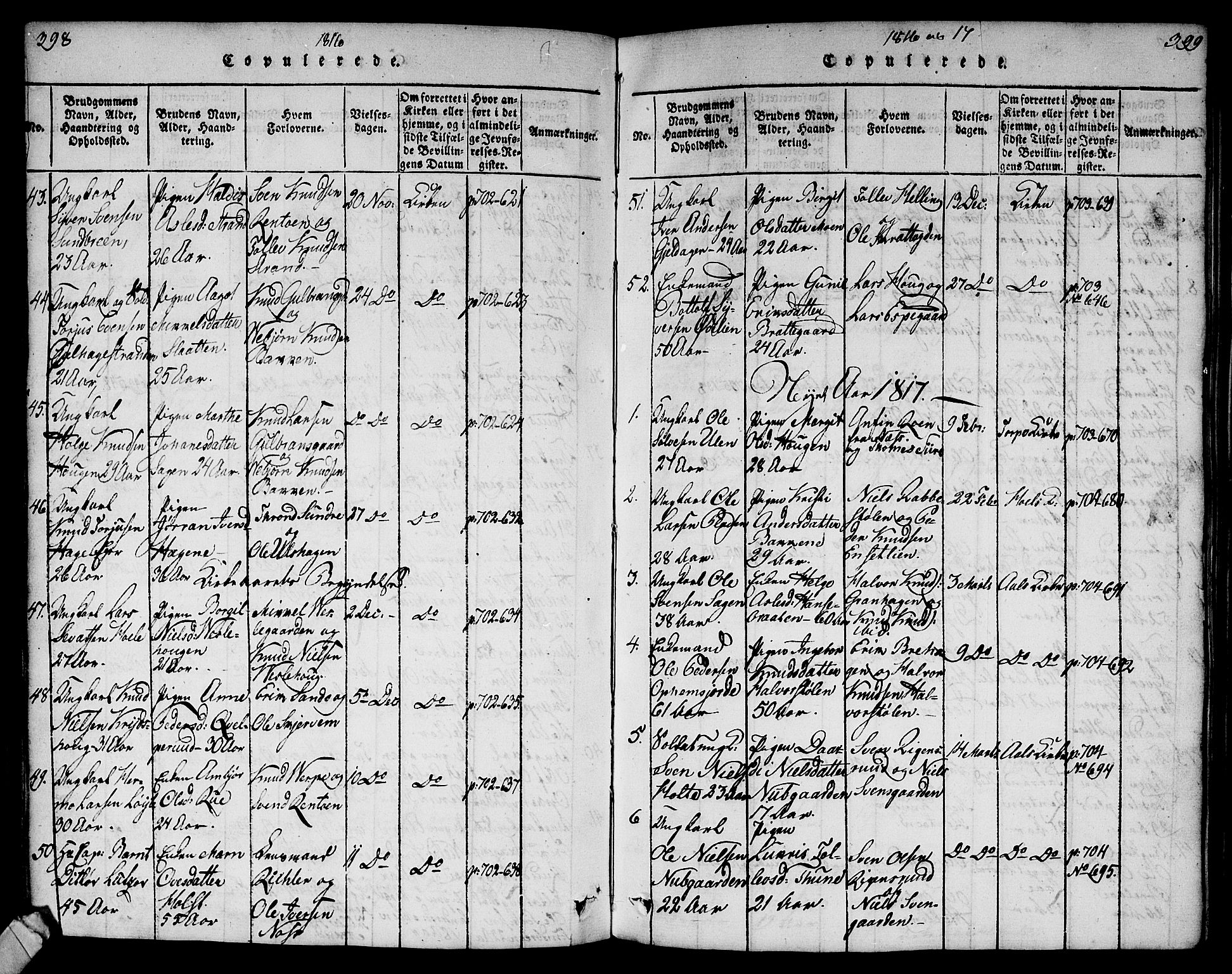 Ål kirkebøker, AV/SAKO-A-249/G/Ga/L0001: Parish register (copy) no. 1, 1815-1829, p. 398-399