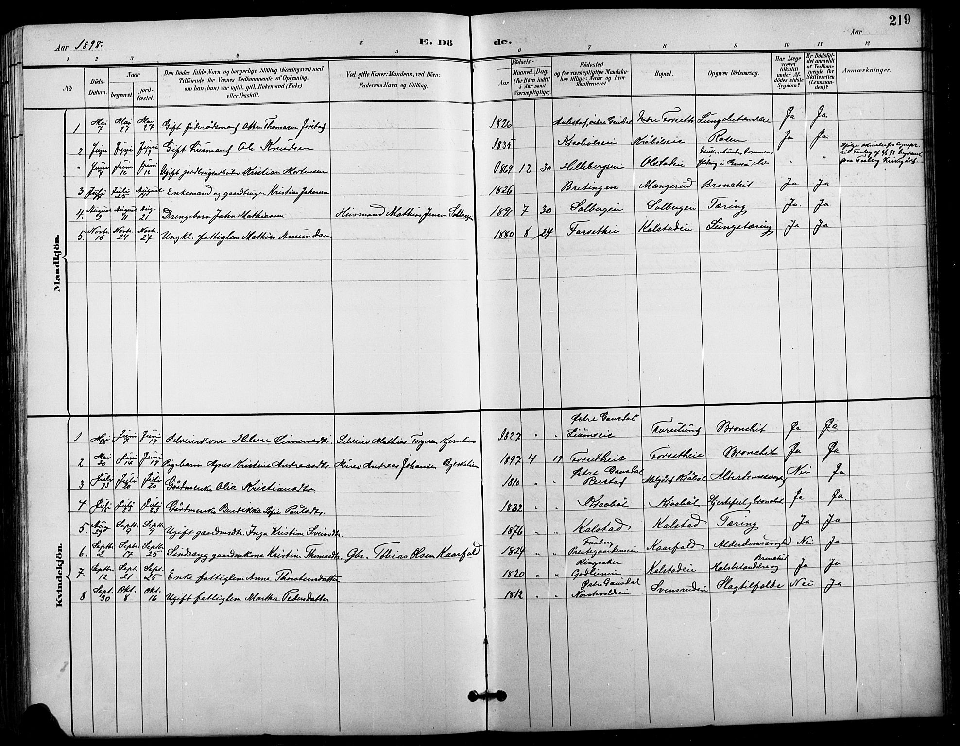 Vestre Gausdal prestekontor, AV/SAH-PREST-094/H/Ha/Hab/L0003: Parish register (copy) no. 3, 1896-1925, p. 219