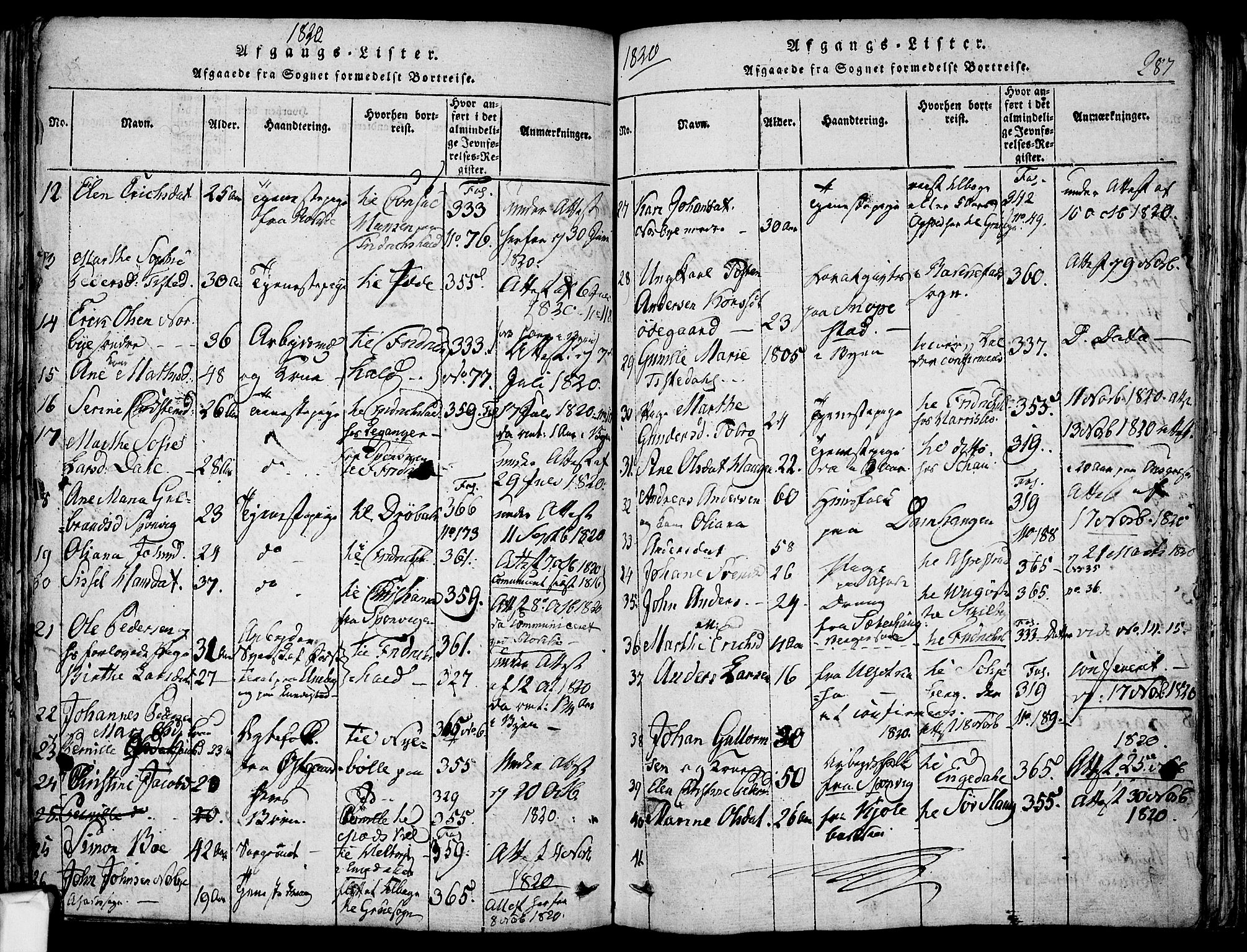Berg prestekontor Kirkebøker, SAO/A-10902/F/Fa/L0002: Parish register (official) no. I 2, 1815-1831, p. 287