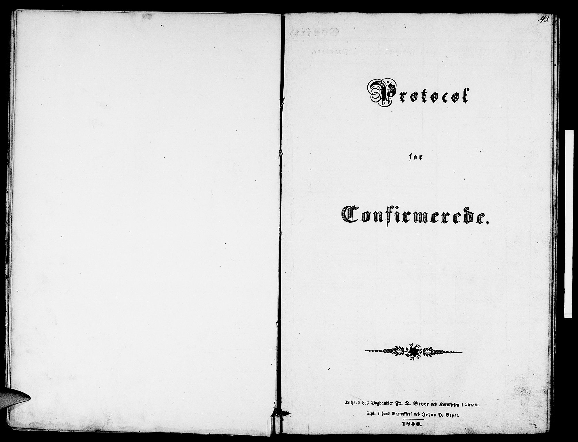 Gaular sokneprestembete, SAB/A-80001/H/Hab: Parish register (copy) no. B 1, 1853-1863, p. 43