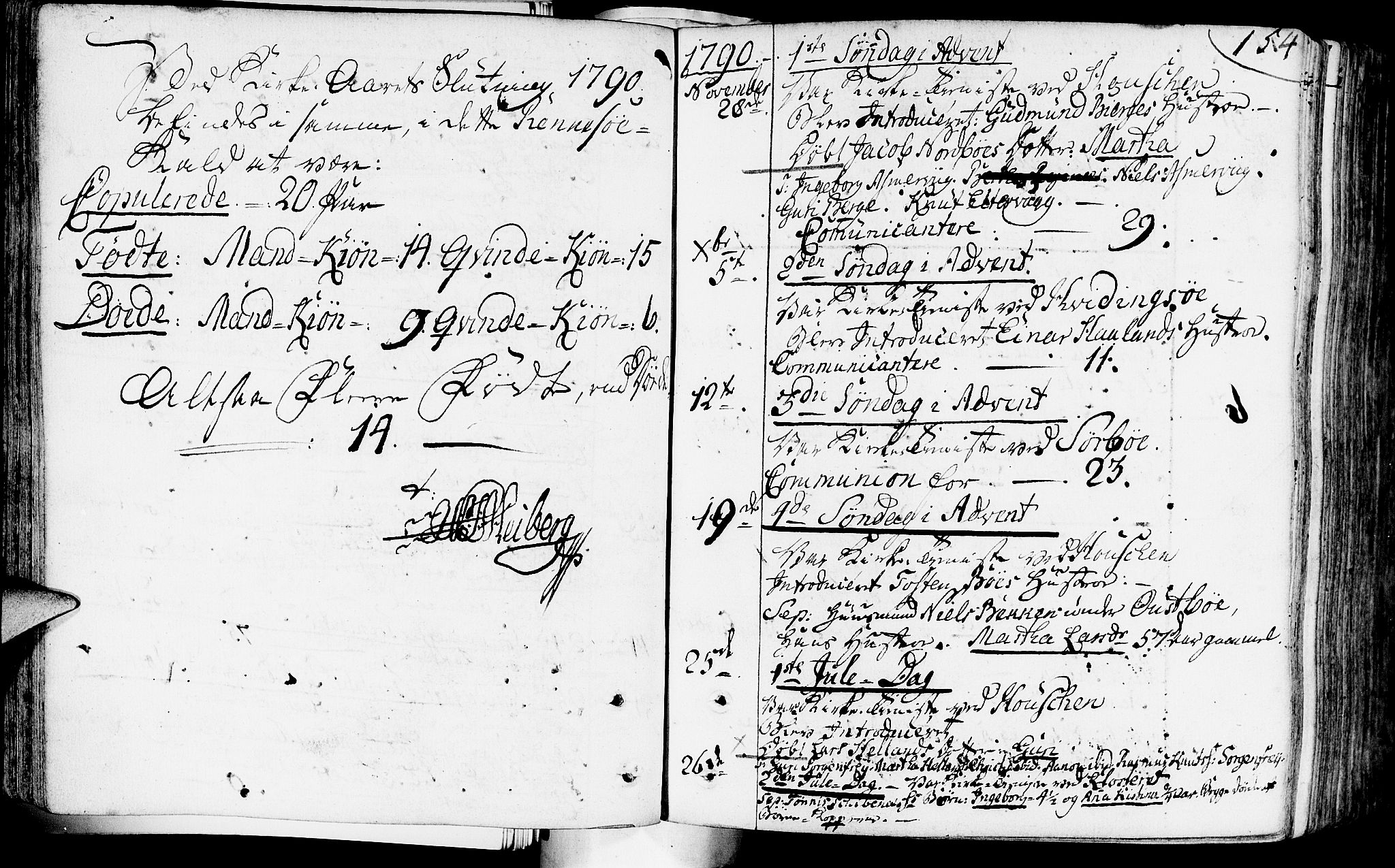 Rennesøy sokneprestkontor, SAST/A -101827/H/Ha/Haa/L0003: Parish register (official) no. A 3, 1772-1815, p. 154