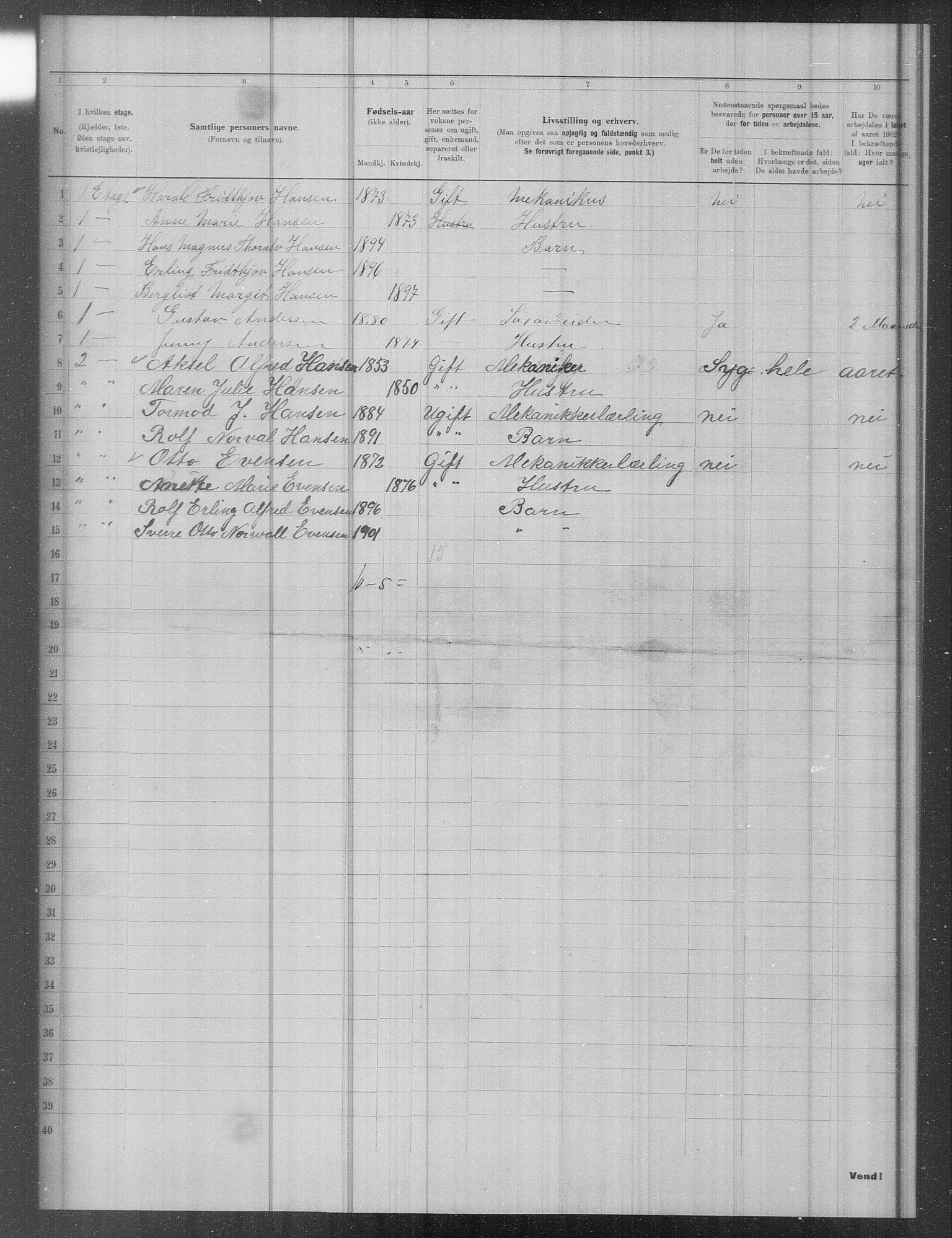 OBA, Municipal Census 1902 for Kristiania, 1902, p. 13091