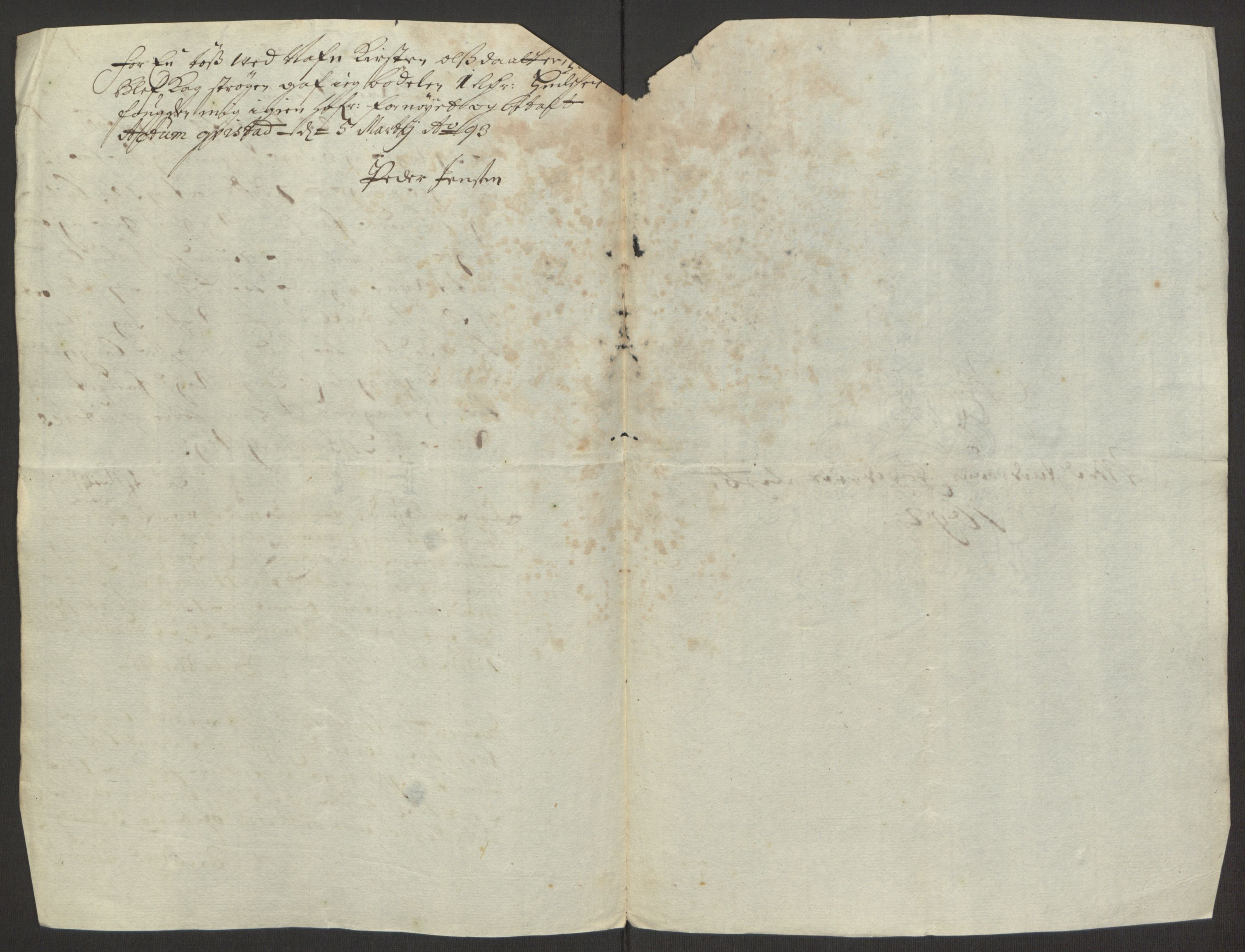 Rentekammeret inntil 1814, Reviderte regnskaper, Fogderegnskap, AV/RA-EA-4092/R63/L4308: Fogderegnskap Inderøy, 1692-1694, p. 272