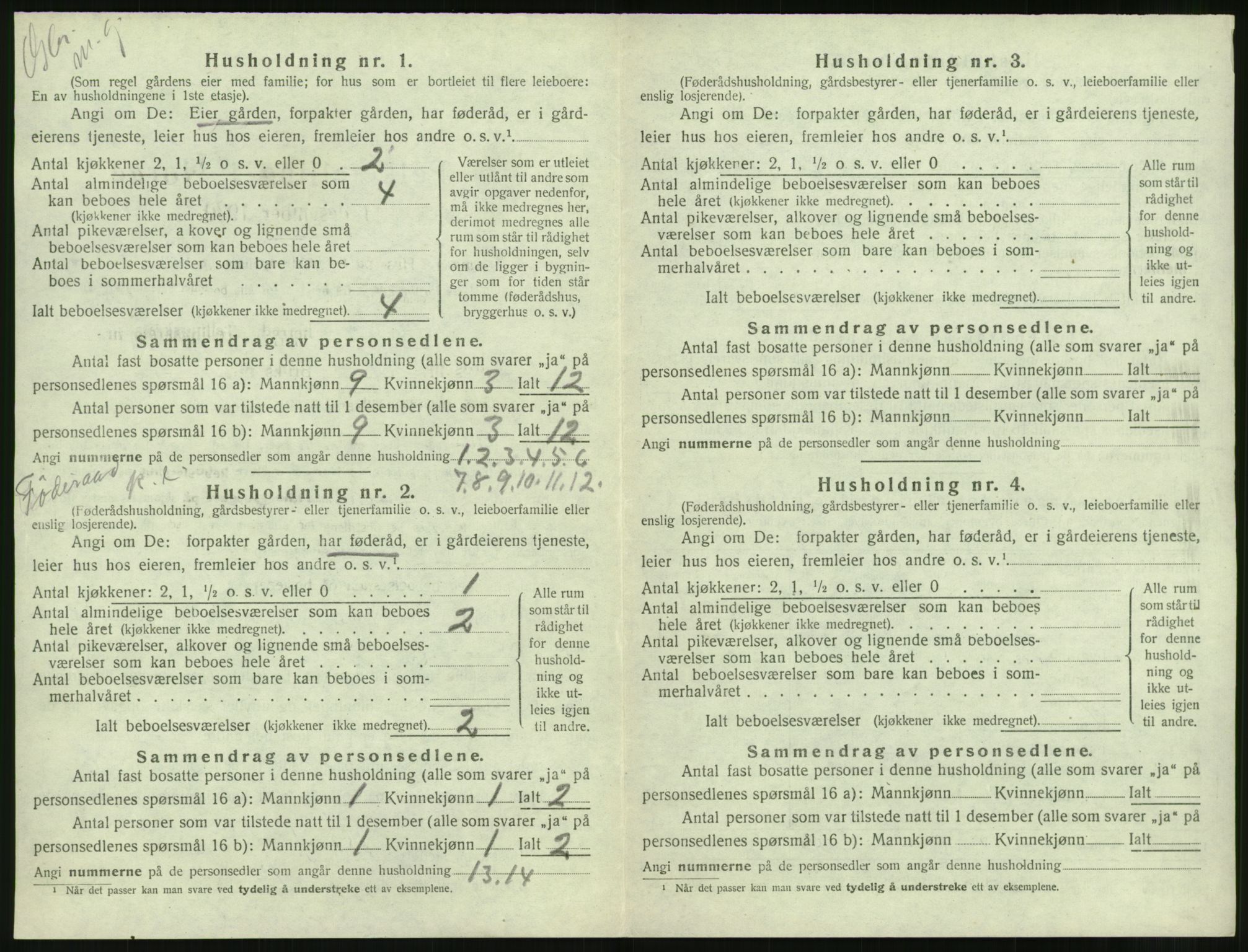 SAT, 1920 census for Borgund, 1920, p. 465