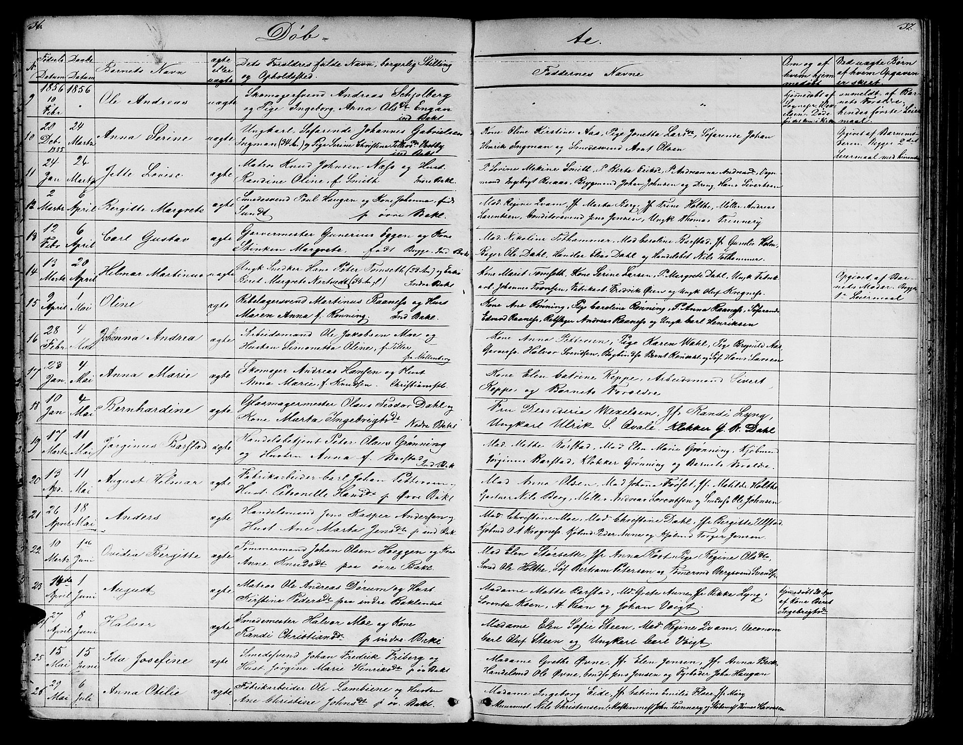 Ministerialprotokoller, klokkerbøker og fødselsregistre - Sør-Trøndelag, SAT/A-1456/604/L0219: Parish register (copy) no. 604C02, 1851-1869, p. 36-37