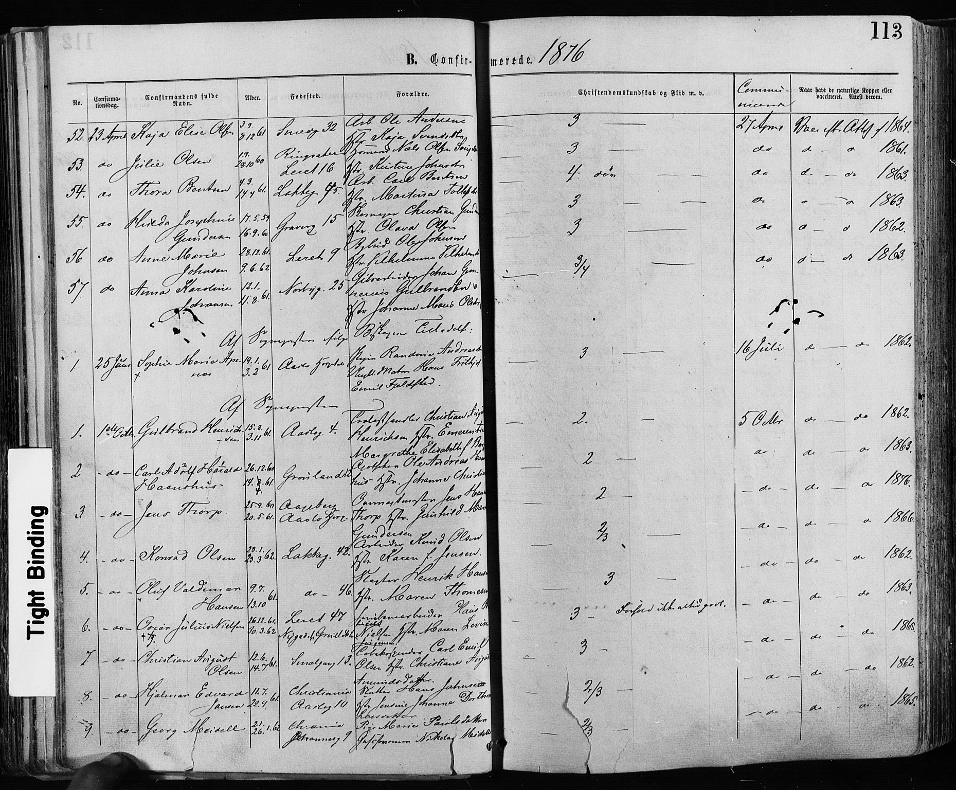 Grønland prestekontor Kirkebøker, AV/SAO-A-10848/F/Fa/L0005: Parish register (official) no. 5, 1869-1880, p. 113