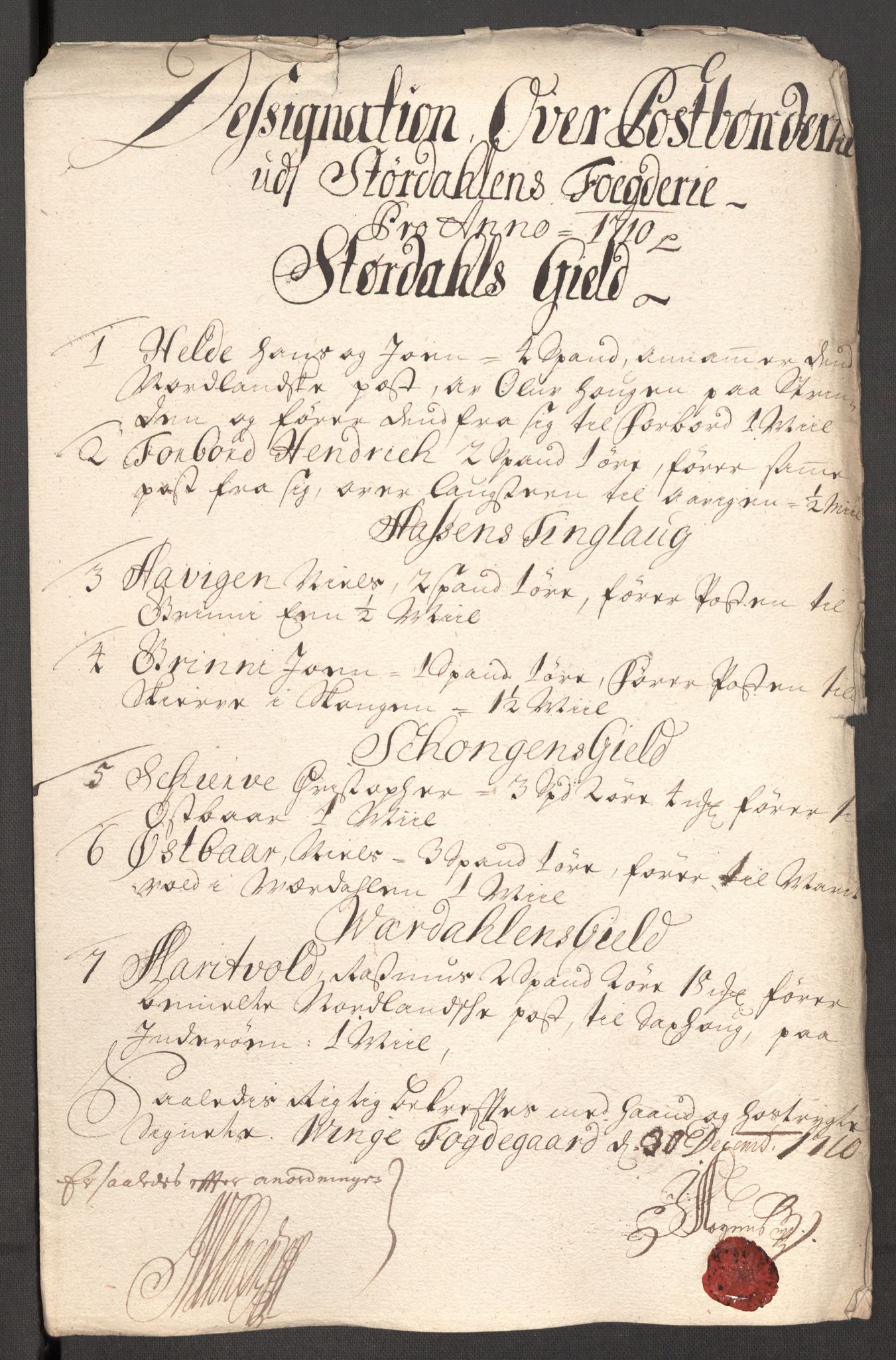 Rentekammeret inntil 1814, Reviderte regnskaper, Fogderegnskap, AV/RA-EA-4092/R62/L4200: Fogderegnskap Stjørdal og Verdal, 1710, p. 207