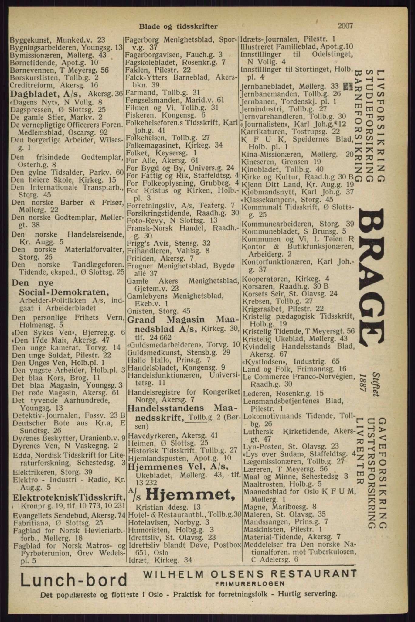 Kristiania/Oslo adressebok, PUBL/-, 1927, p. 2007