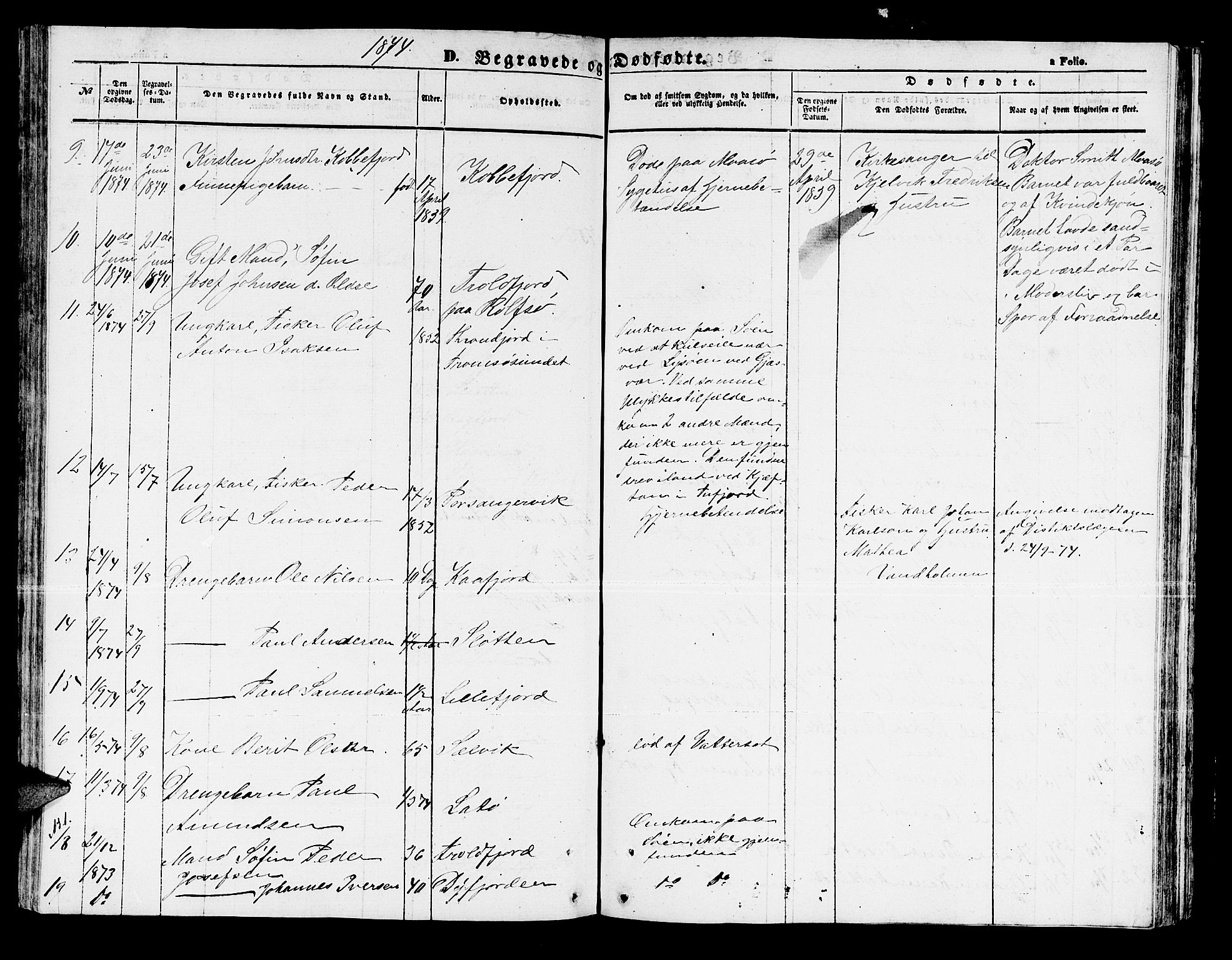 Måsøy sokneprestkontor, SATØ/S-1348/H/Hb/L0001klokker: Parish register (copy) no. 1, 1852-1877