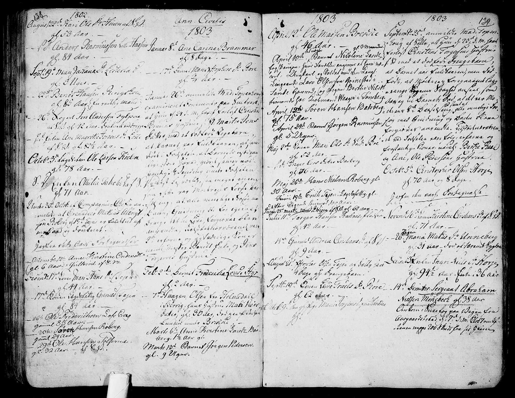 Sem kirkebøker, AV/SAKO-A-5/F/Fb/L0003: Parish register (official) no. II 3, 1792-1814, p. 138-139