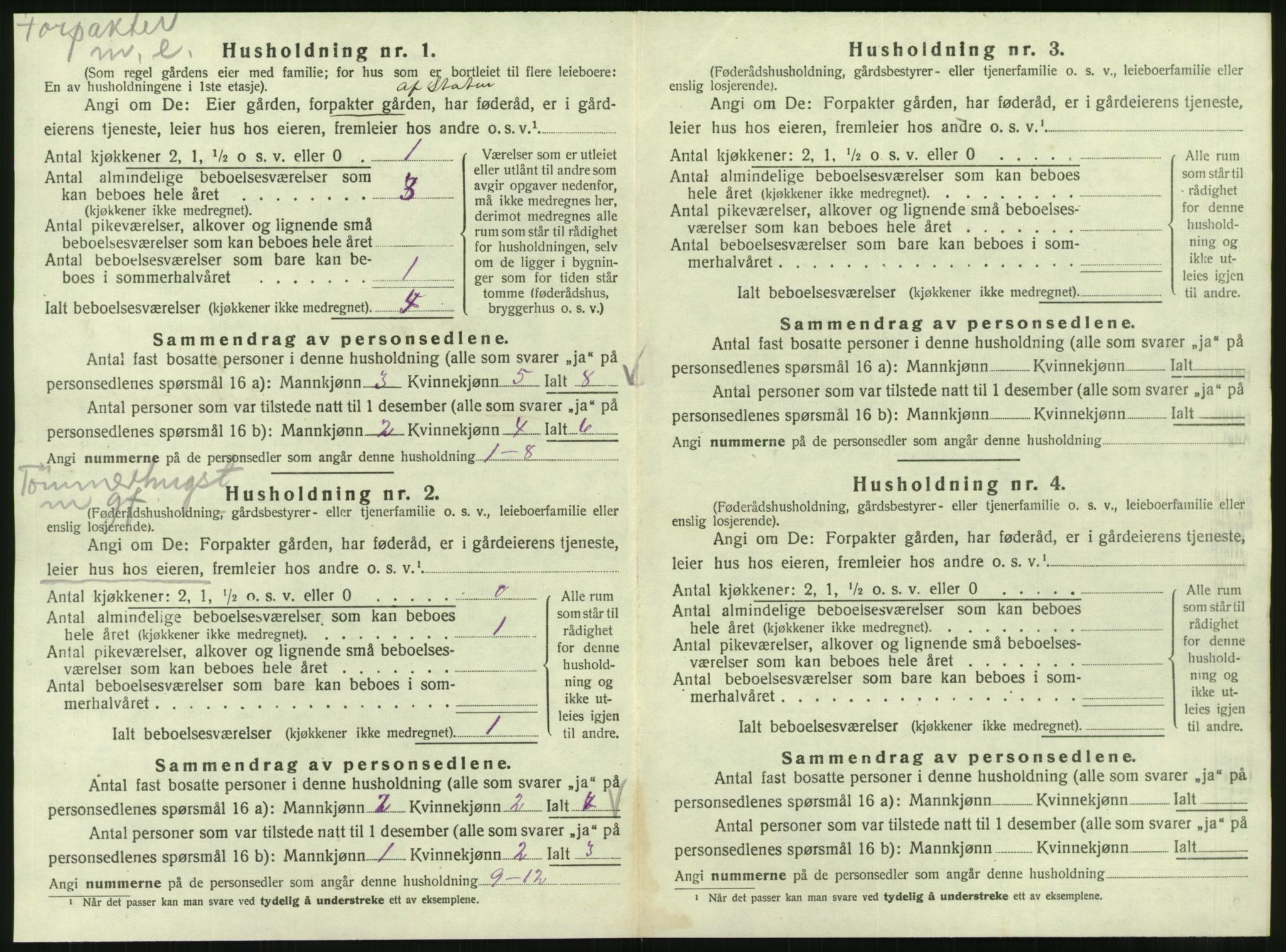 SAT, 1920 census for Korgen, 1920, p. 485