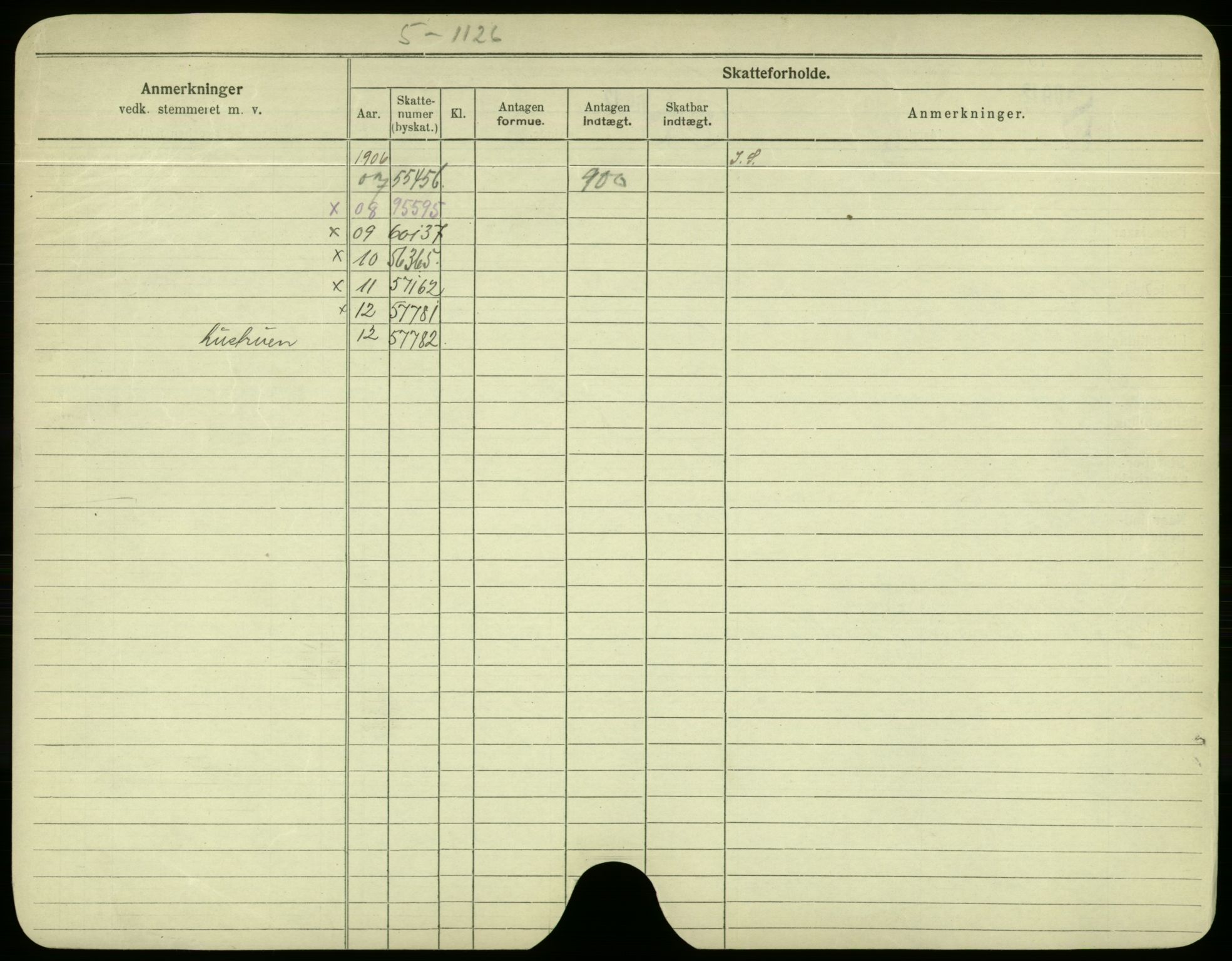 Oslo folkeregister, Registerkort, SAO/A-11715/F/Fa/Fac/L0003: Menn, 1906-1914, p. 1076b