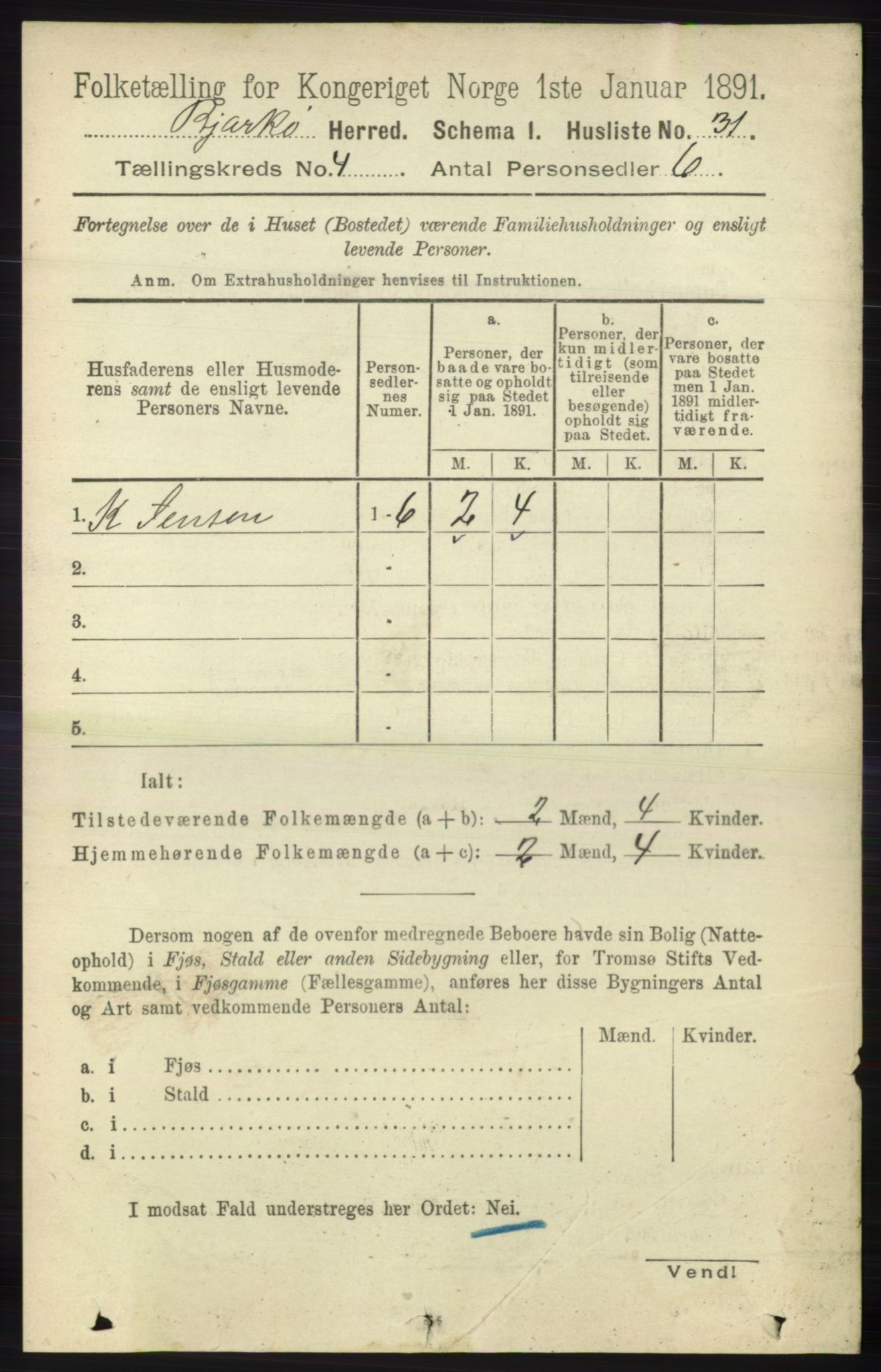 RA, 1891 census for 1915 Bjarkøy, 1891, p. 1902