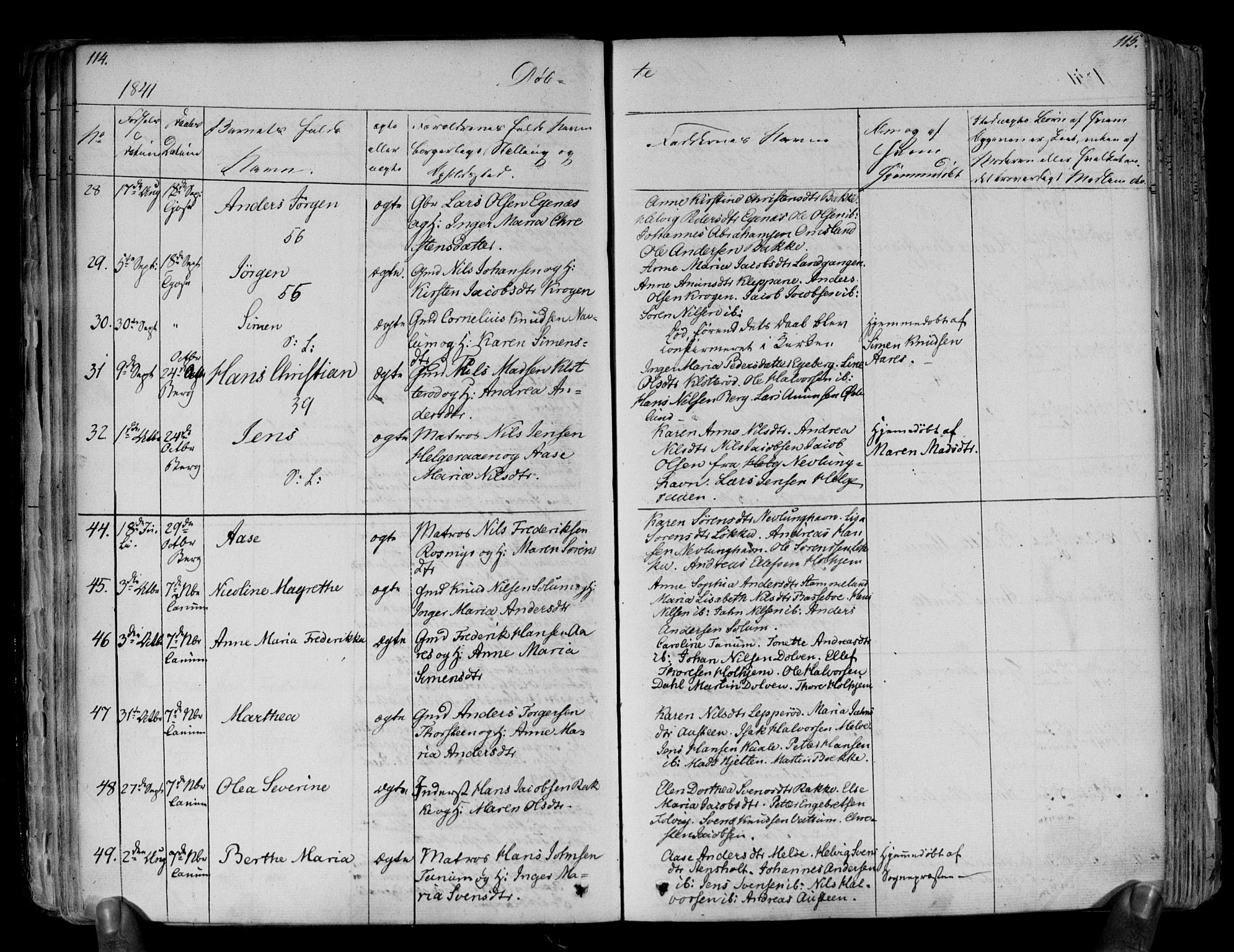 Brunlanes kirkebøker, SAKO/A-342/F/Fa/L0003: Parish register (official) no. I 3, 1834-1845, p. 114-115