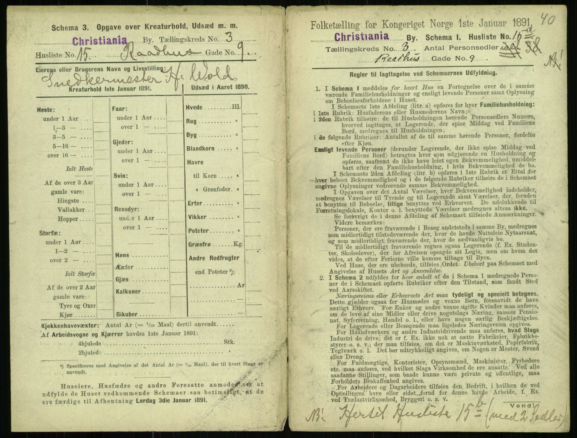 RA, 1891 census for 0301 Kristiania, 1891, p. 1207
