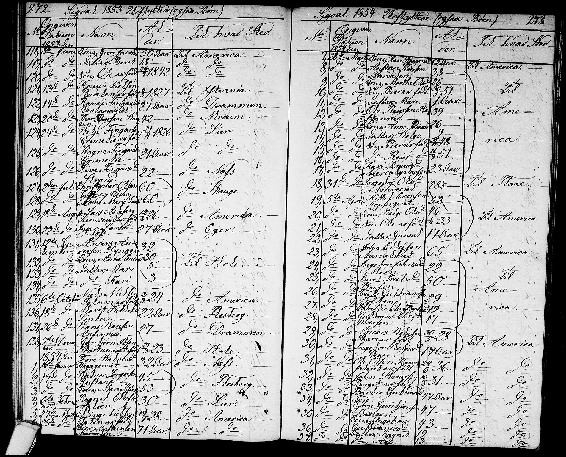 Sigdal kirkebøker, SAKO/A-245/G/Ga/L0002: Parish register (copy) no. I 2, 1835-1856, p. 272-273