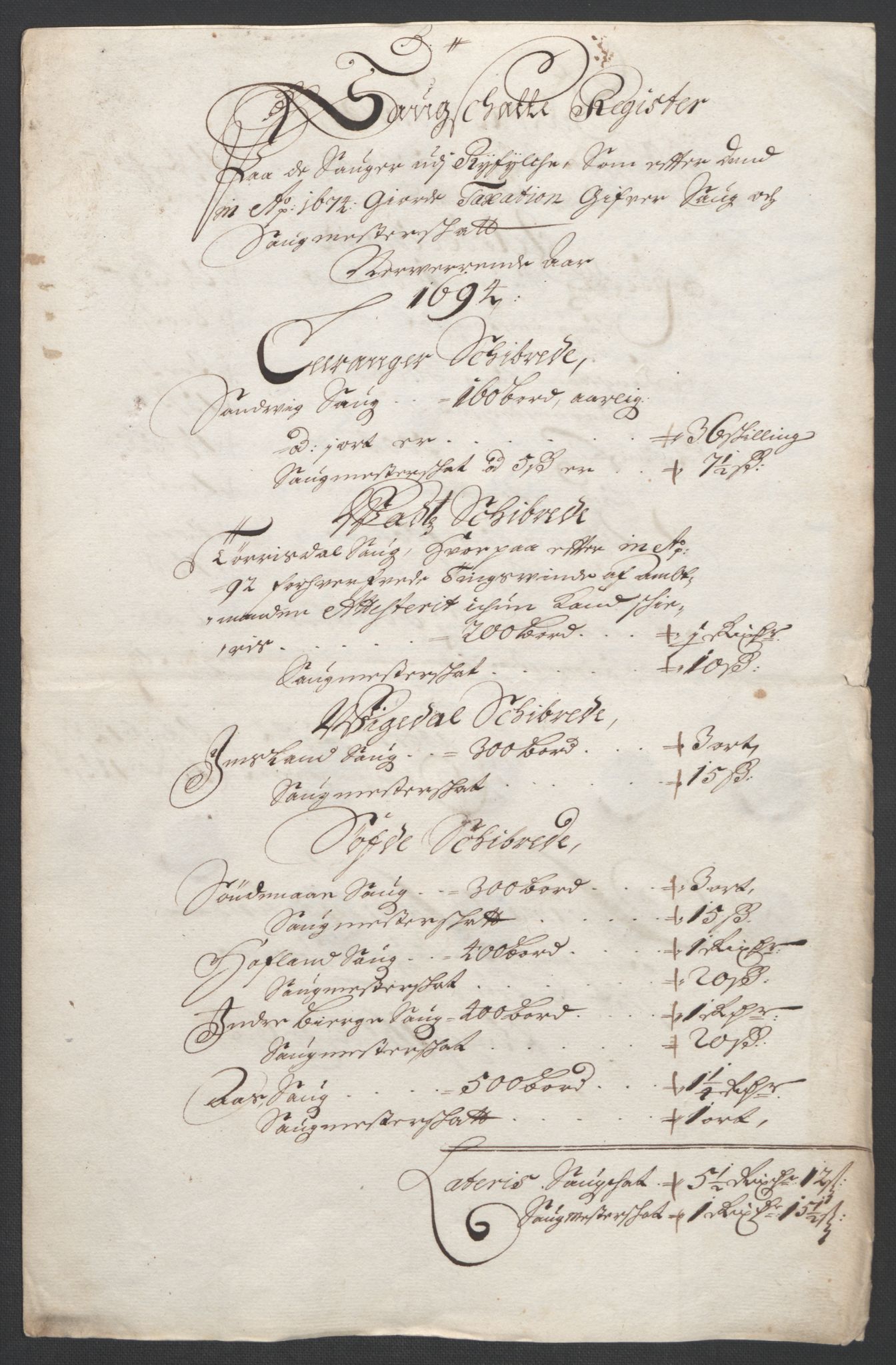 Rentekammeret inntil 1814, Reviderte regnskaper, Fogderegnskap, RA/EA-4092/R47/L2857: Fogderegnskap Ryfylke, 1694-1696, p. 55