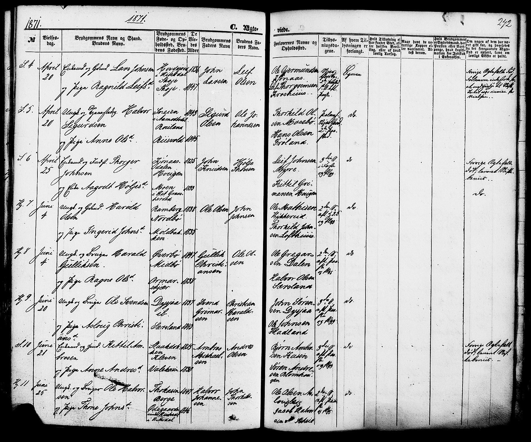 Hjartdal kirkebøker, SAKO/A-270/F/Fa/L0009: Parish register (official) no. I 9, 1860-1879, p. 272