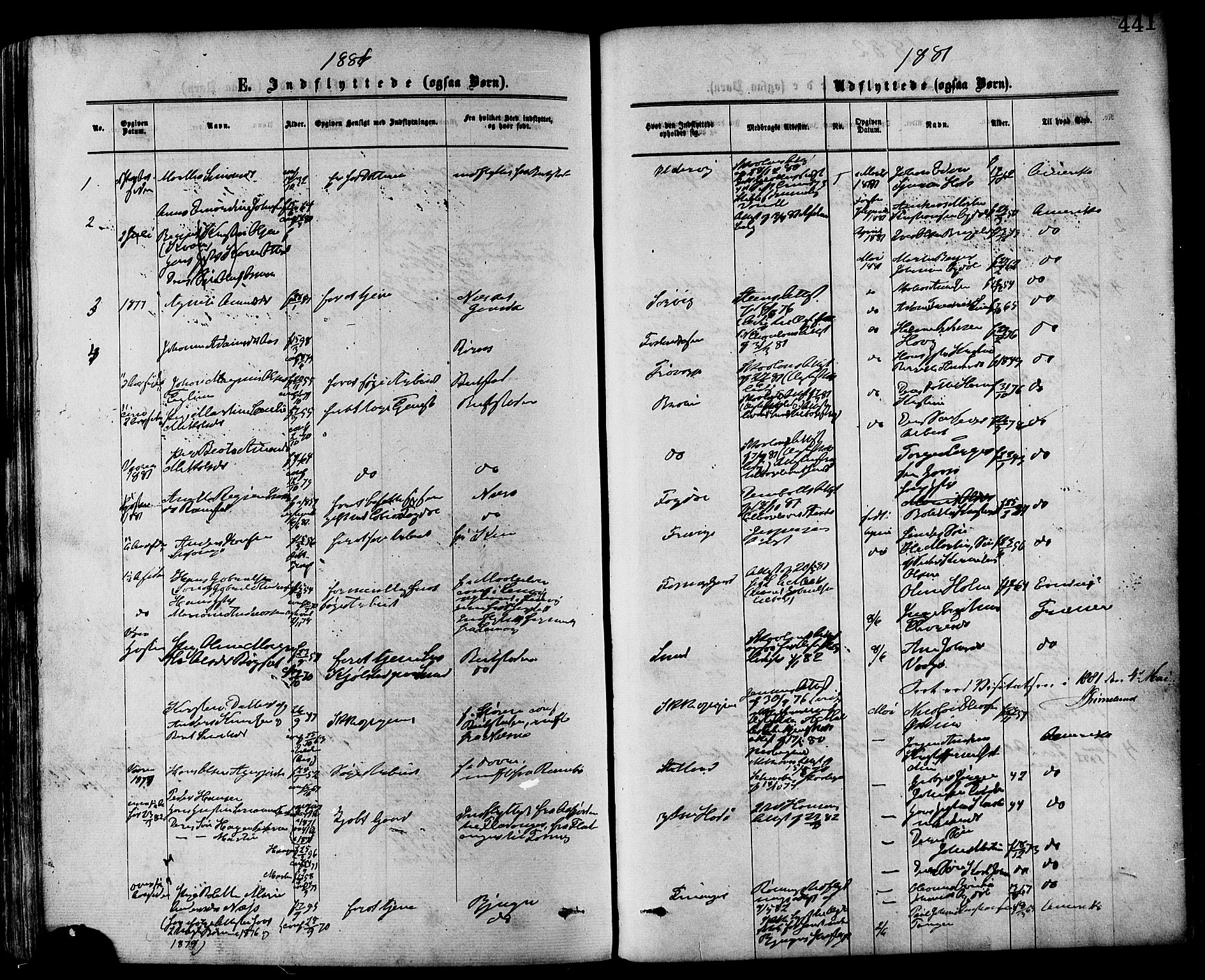 Ministerialprotokoller, klokkerbøker og fødselsregistre - Nord-Trøndelag, SAT/A-1458/773/L0616: Parish register (official) no. 773A07, 1870-1887, p. 441