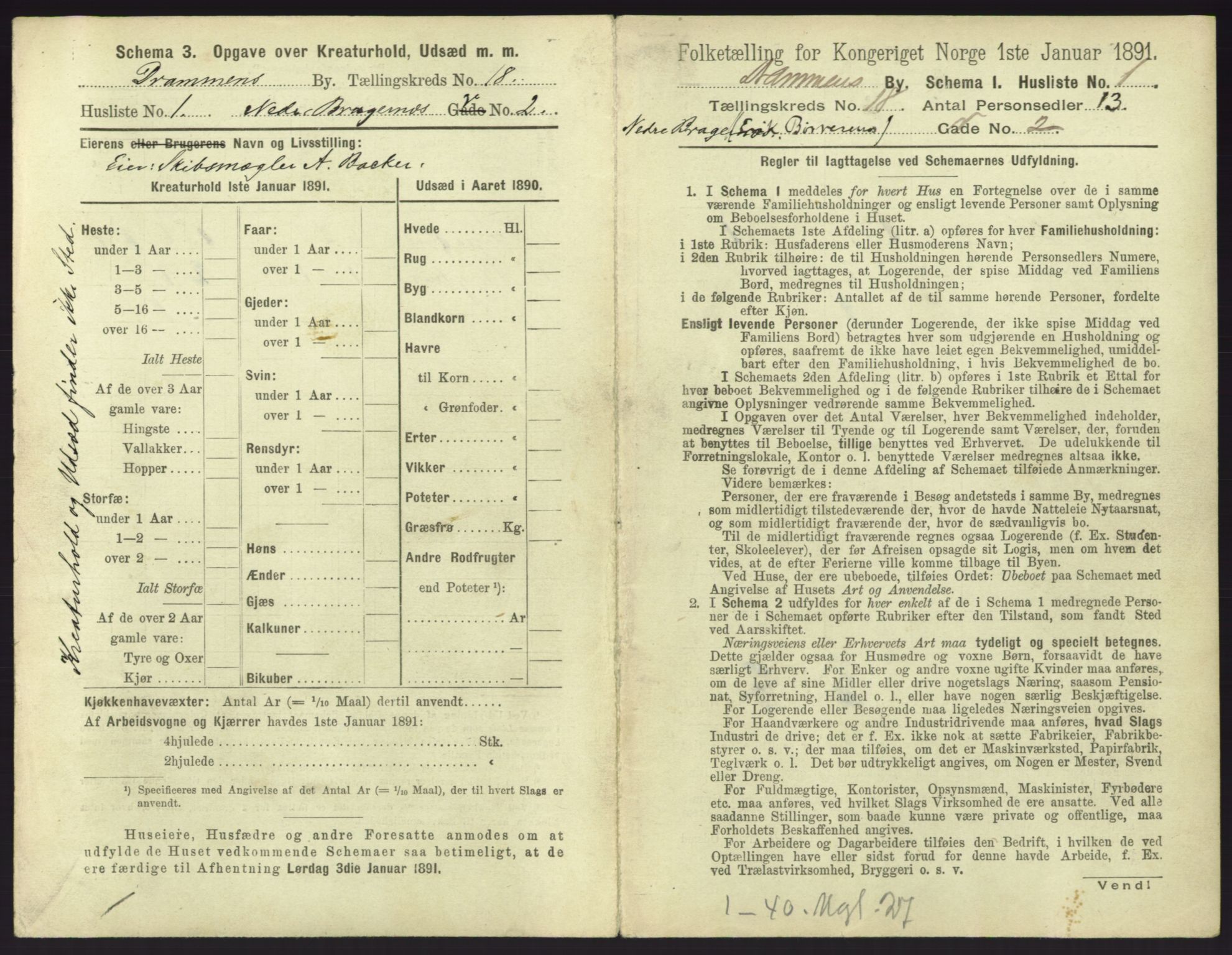 RA, 1891 census for 0602 Drammen, 1891, p. 1489