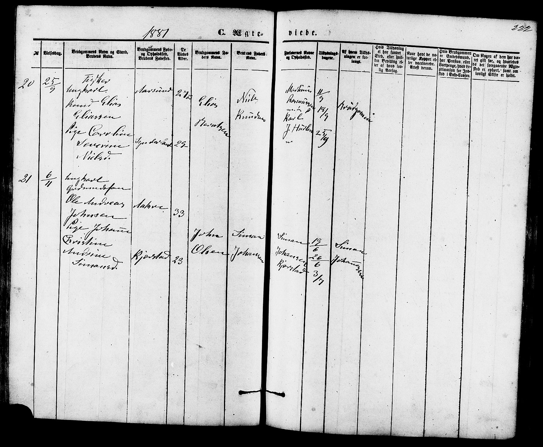 Ministerialprotokoller, klokkerbøker og fødselsregistre - Møre og Romsdal, AV/SAT-A-1454/536/L0500: Parish register (official) no. 536A09, 1876-1889, p. 222