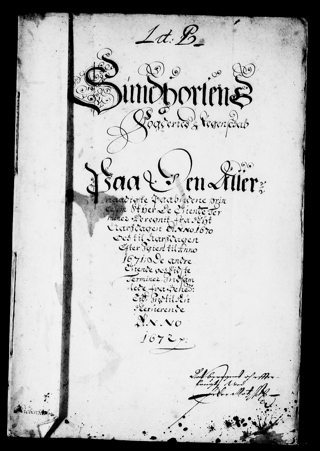 Rentekammeret inntil 1814, Reviderte regnskaper, Stiftamtstueregnskaper, Bergen stiftamt, AV/RA-EA-6043/R/Rc/L0034: Bergen stiftamt, 1664-1672