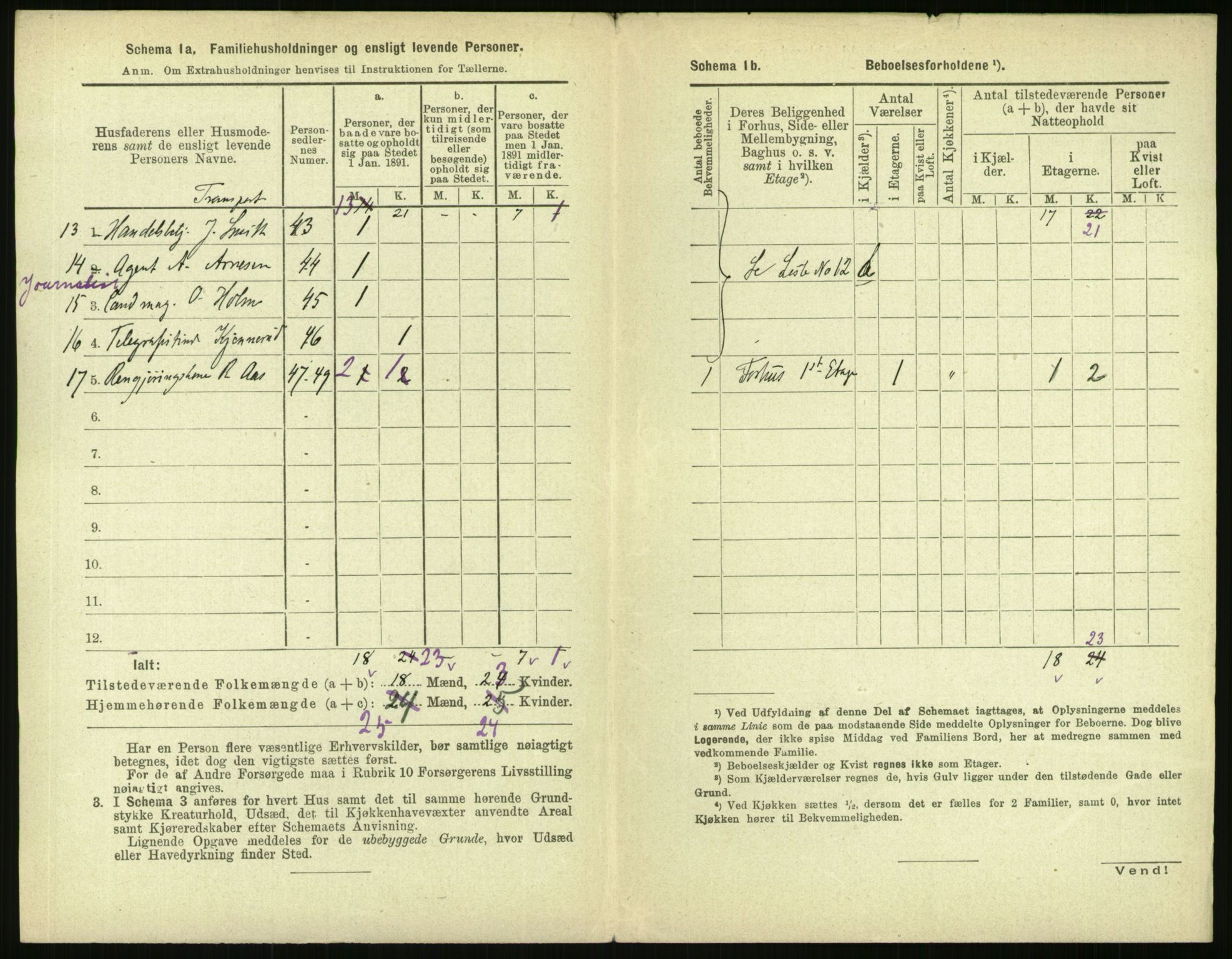 RA, 1891 census for 0301 Kristiania, 1891, p. 45455