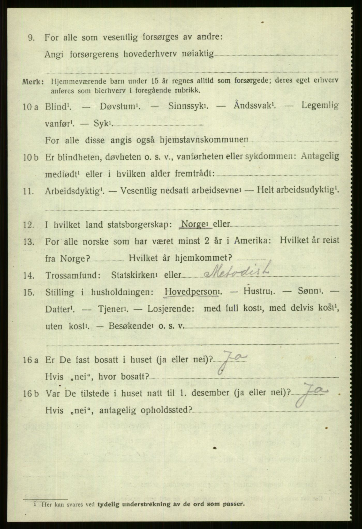 SAB, 1920 census for Vossestrand, 1920, p. 2763