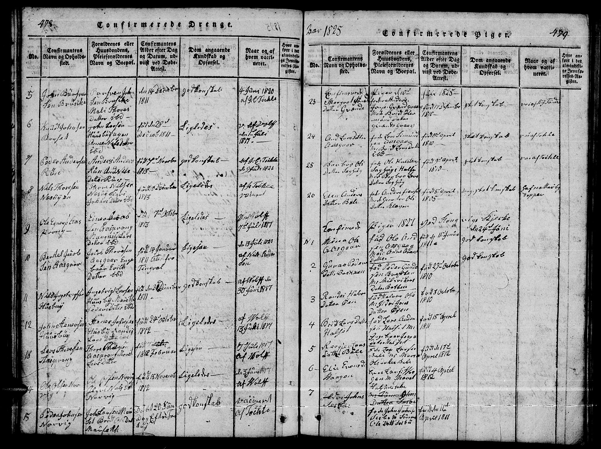 Ministerialprotokoller, klokkerbøker og fødselsregistre - Møre og Romsdal, AV/SAT-A-1454/592/L1031: Parish register (copy) no. 592C01, 1820-1833, p. 478-479