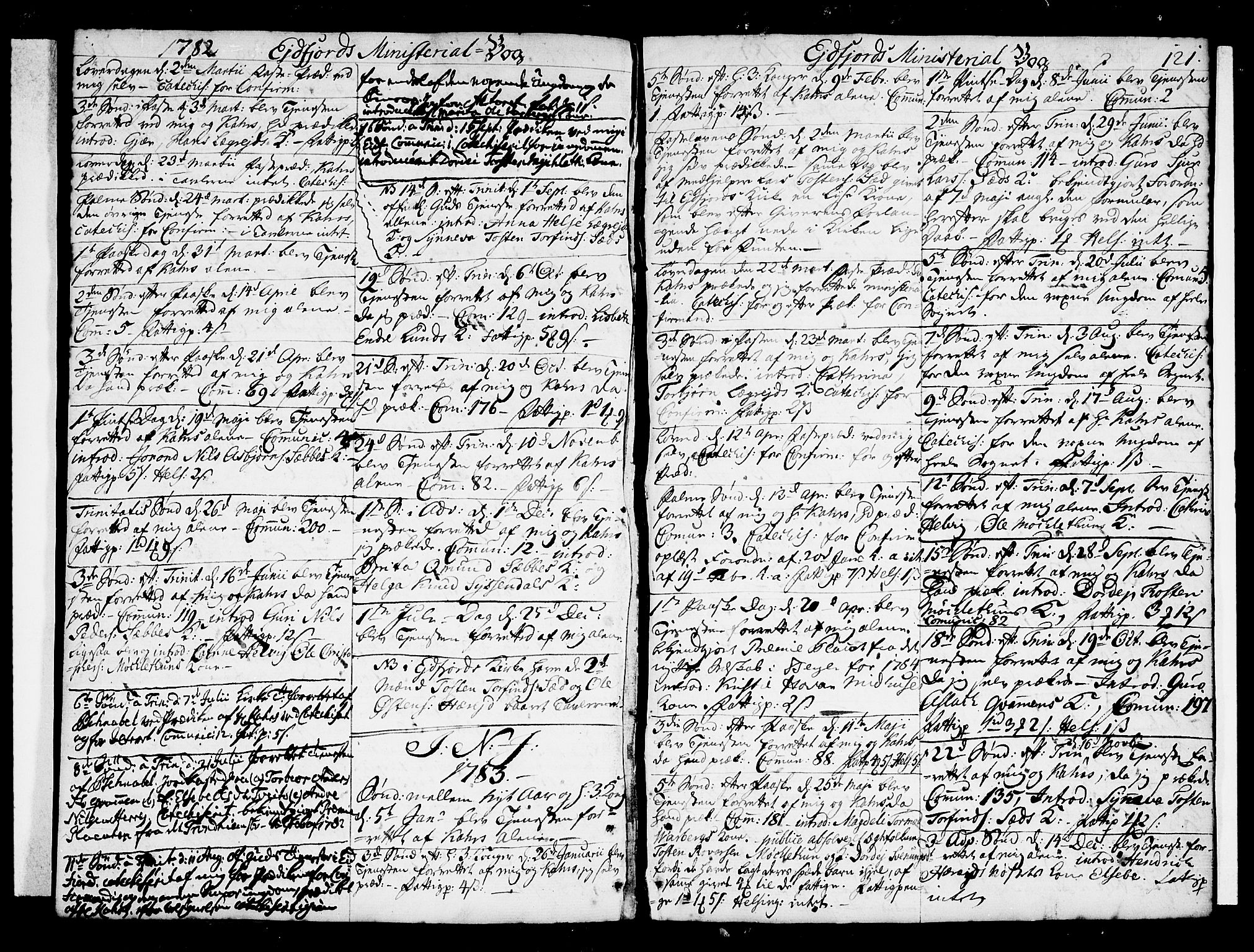 Ulvik sokneprestembete, AV/SAB-A-78801/H/Haa: Parish register (official) no. A 10, 1745-1792, p. 121