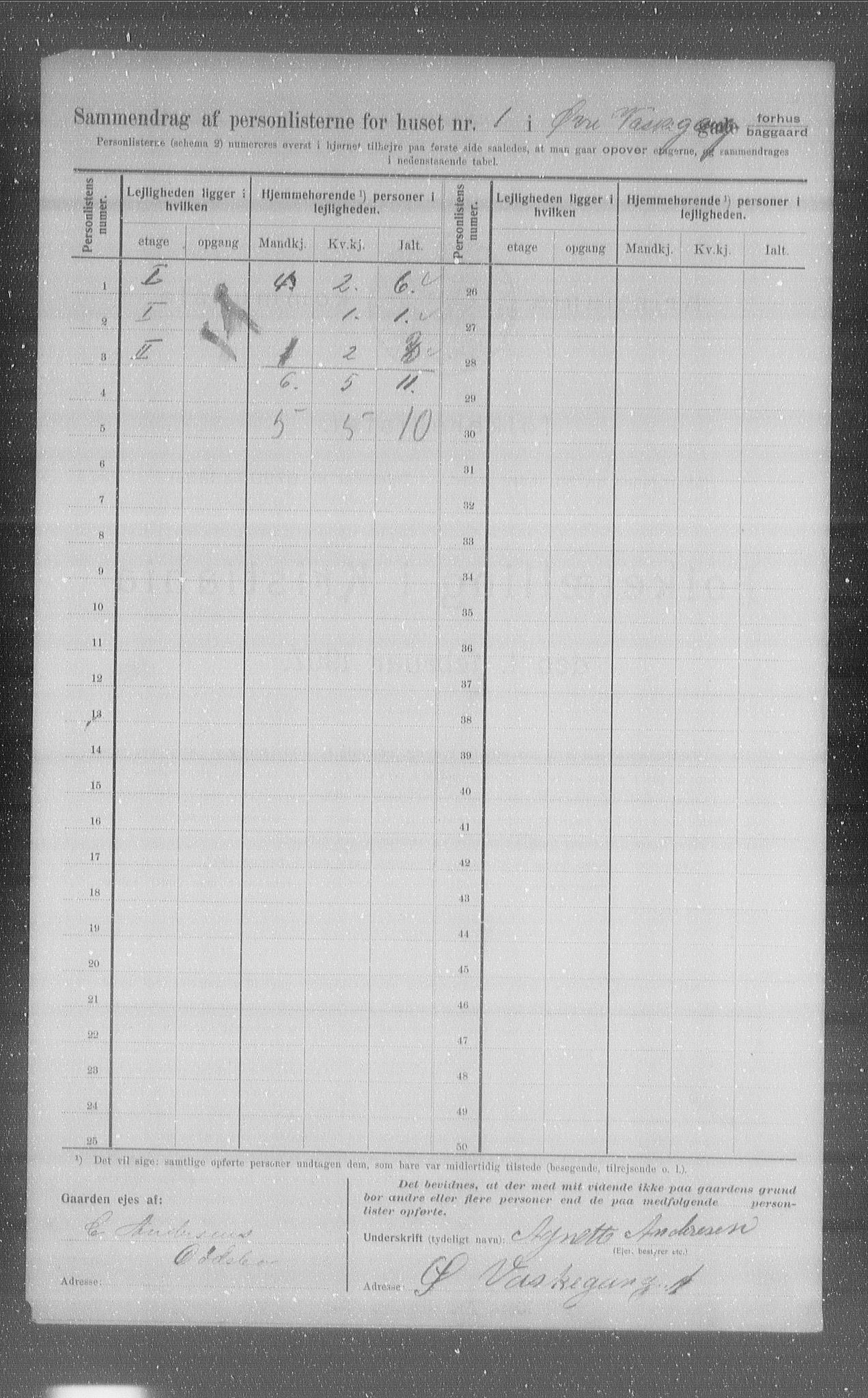 OBA, Municipal Census 1907 for Kristiania, 1907, p. 65947