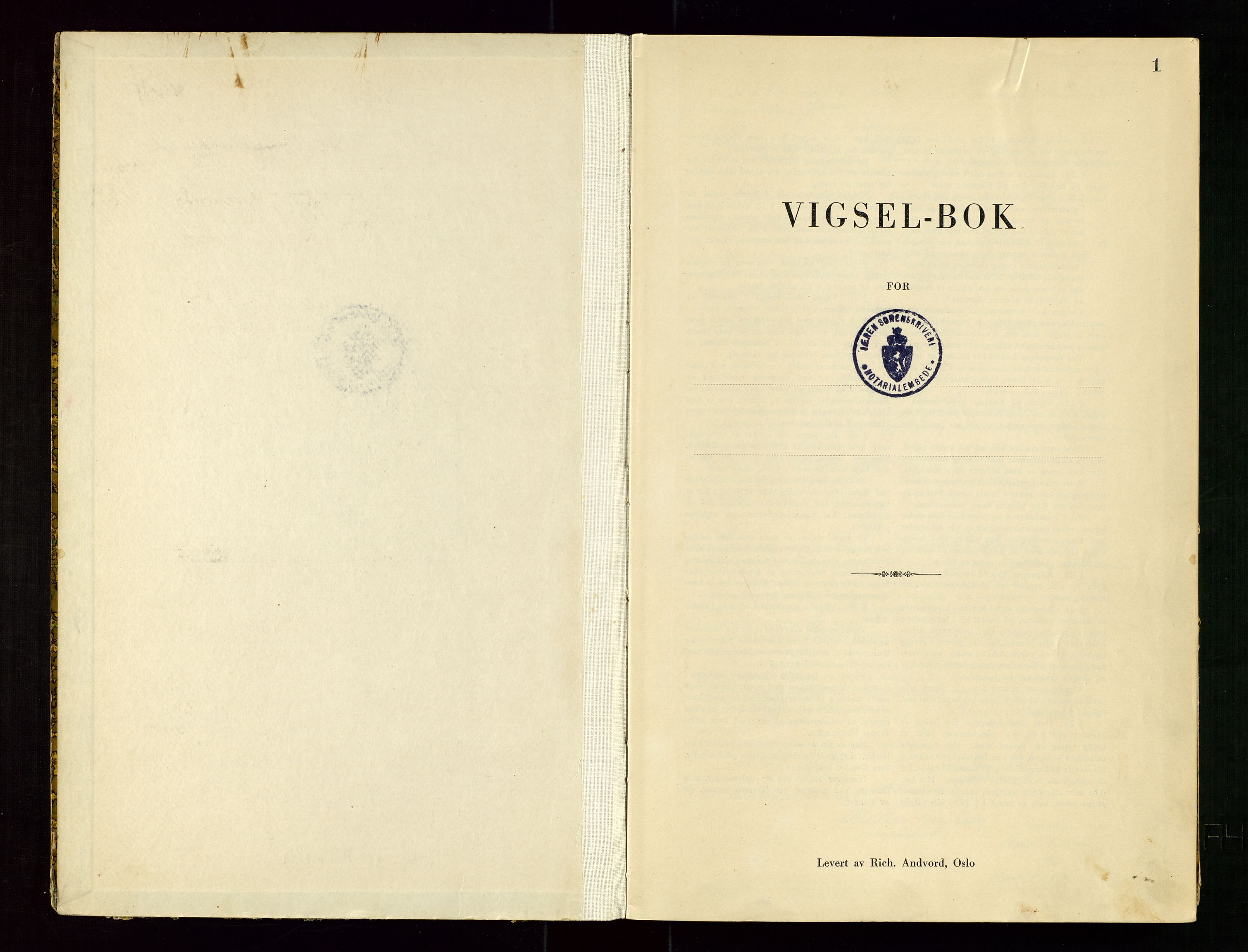 Jæren sorenskriveri, AV/SAST-A-100310/01/6/62/62BA/L0003: VIGSELSPROTOKOLL, 1942, p. 1