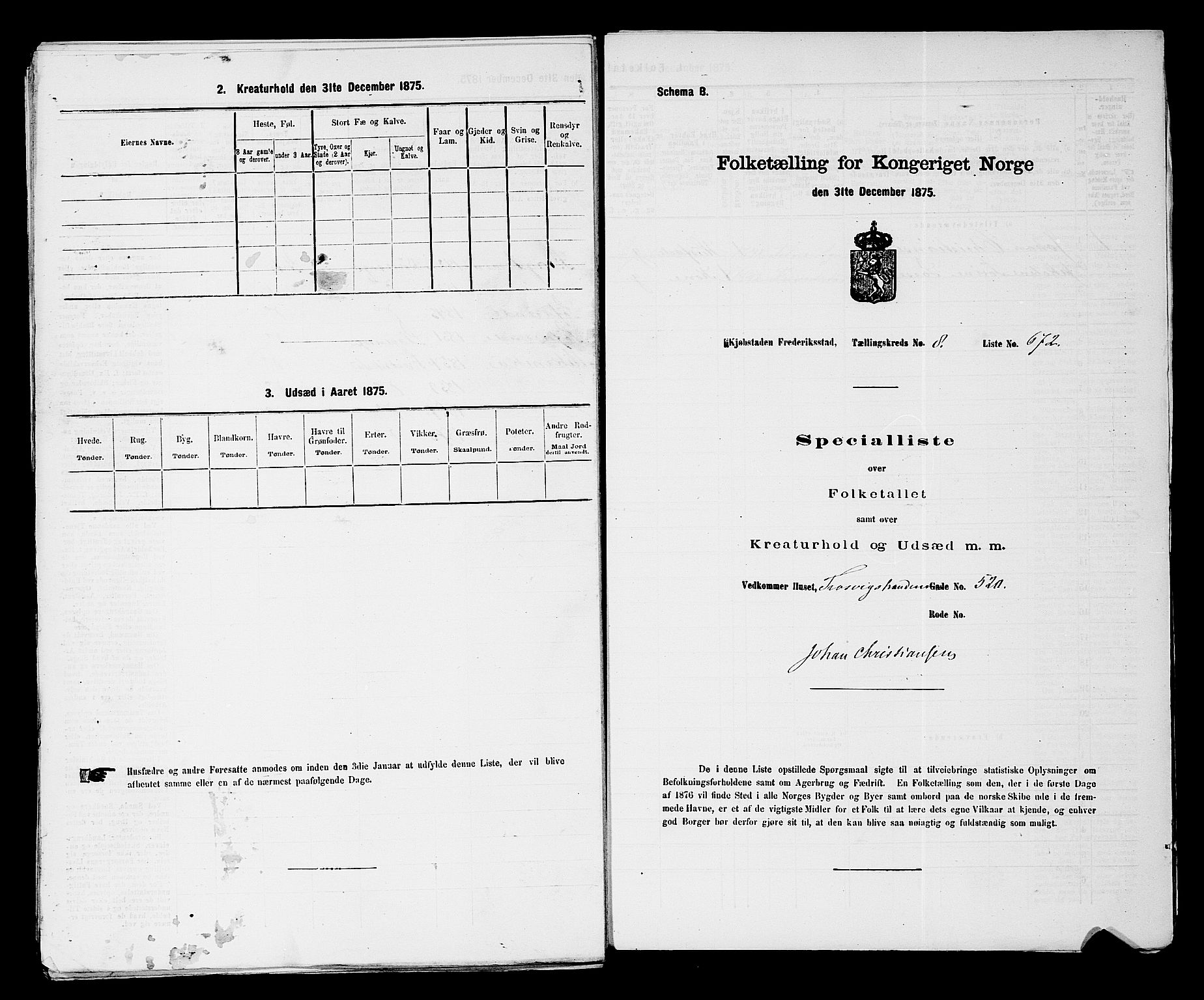 RA, 1875 census for 0103B Fredrikstad/Fredrikstad, 1875, p. 1522