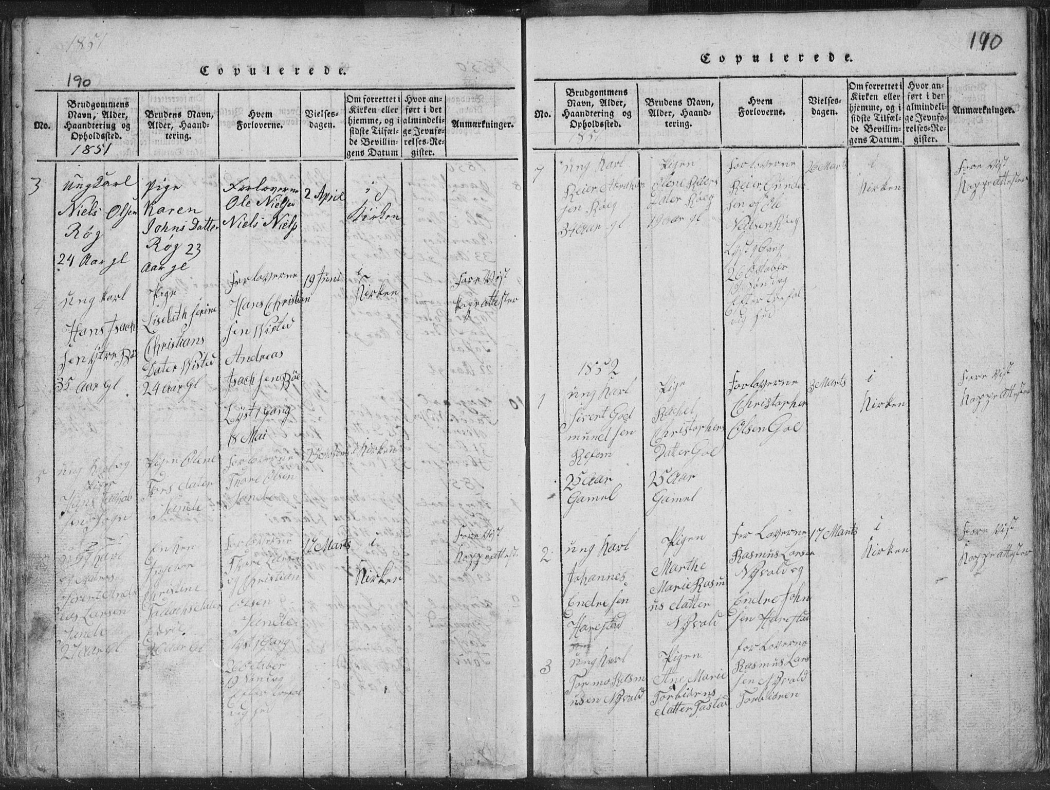 Hetland sokneprestkontor, SAST/A-101826/30/30BA/L0001: Parish register (official) no. A 1, 1816-1856, p. 190