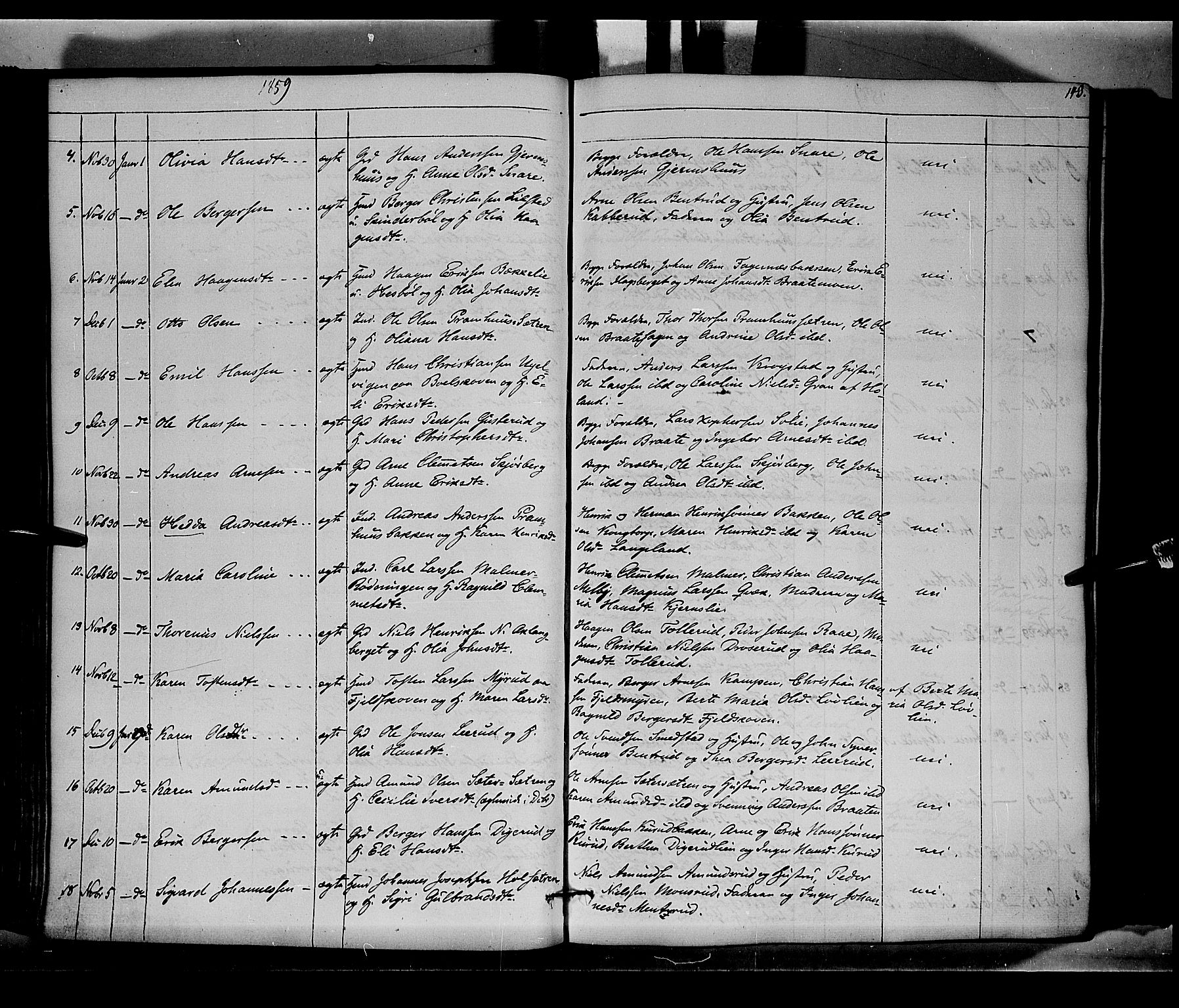 Vinger prestekontor, AV/SAH-PREST-024/H/Ha/Haa/L0010: Parish register (official) no. 10, 1855-1861, p. 143