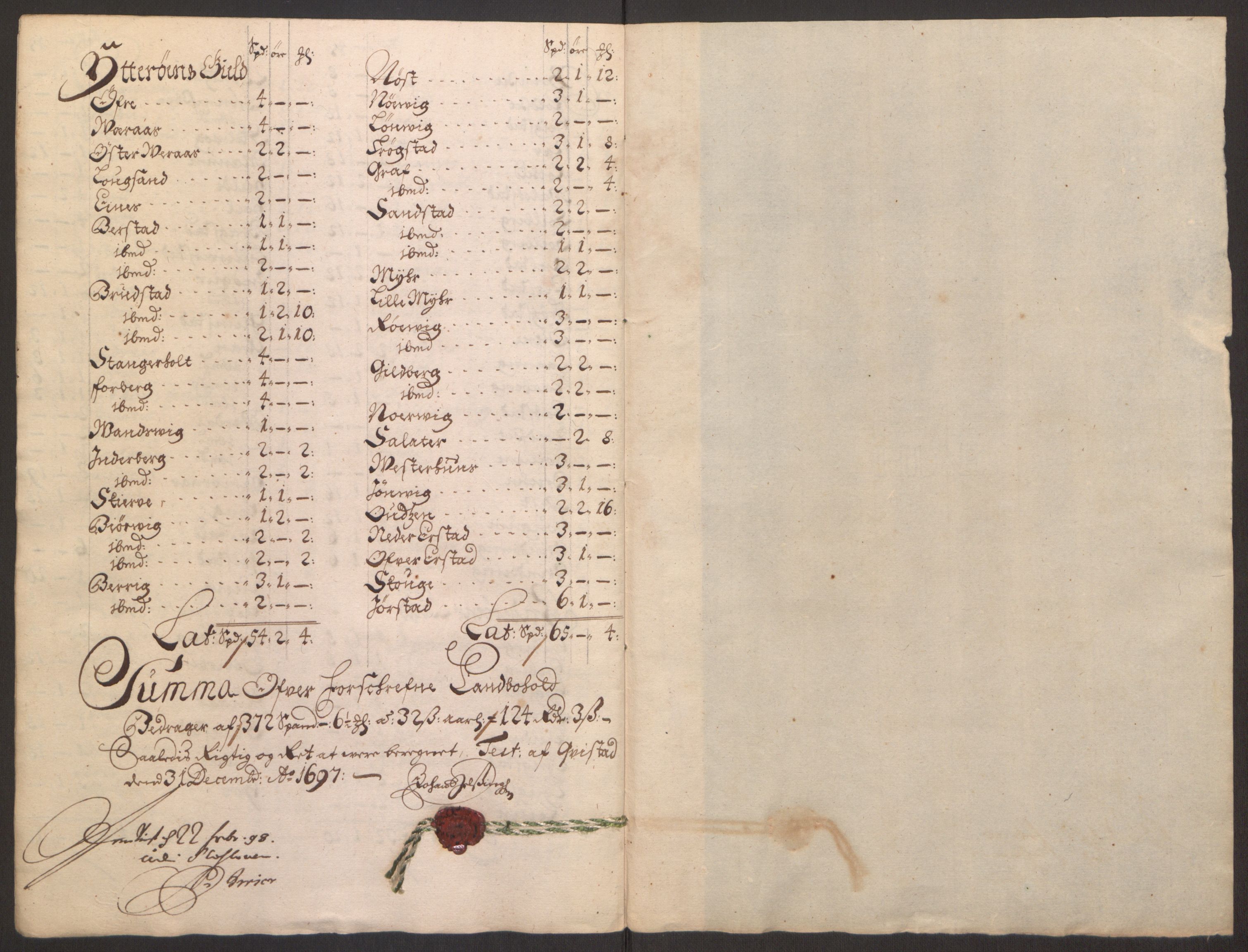 Rentekammeret inntil 1814, Reviderte regnskaper, Fogderegnskap, AV/RA-EA-4092/R63/L4309: Fogderegnskap Inderøy, 1695-1697, p. 490