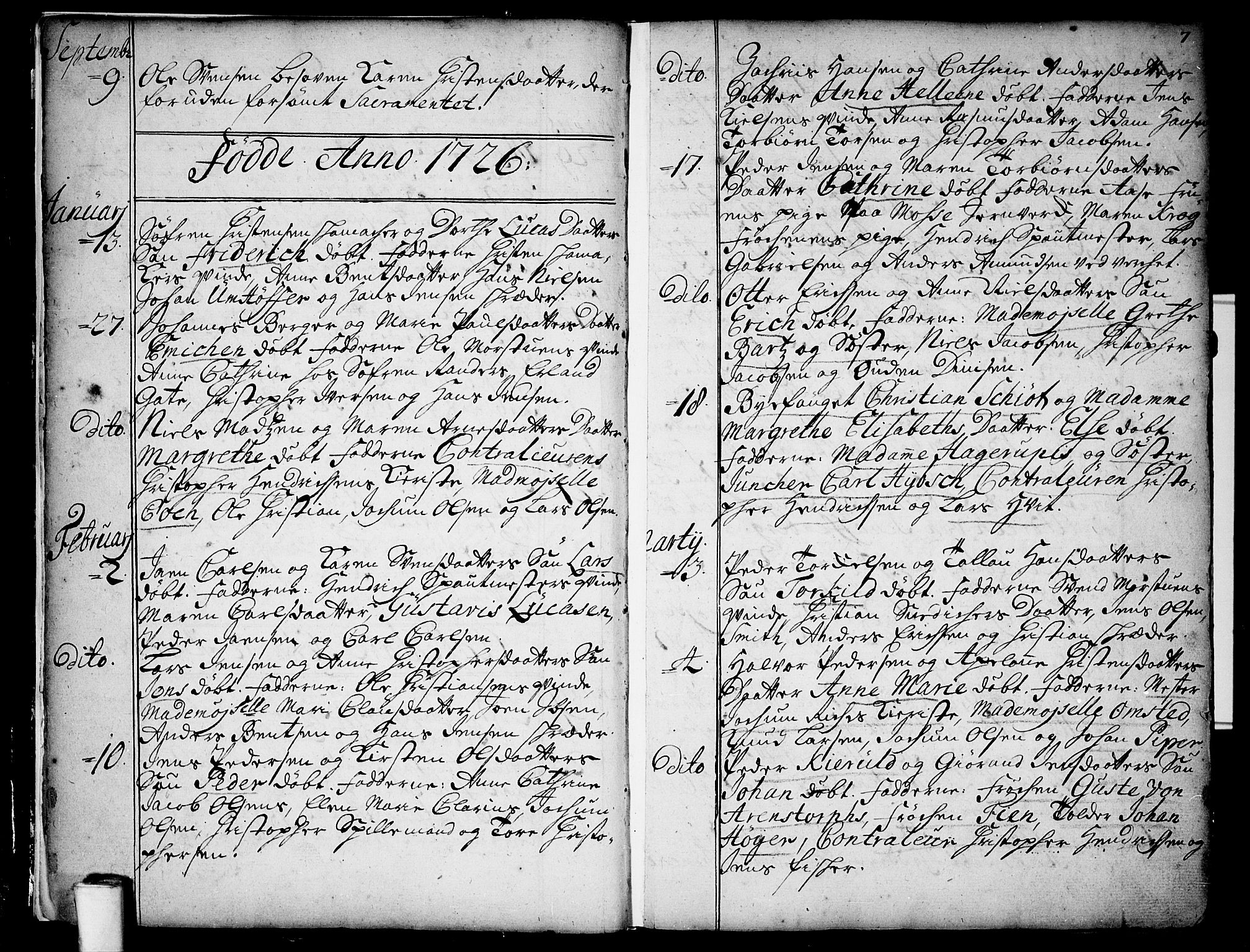 Moss prestekontor Kirkebøker, AV/SAO-A-2003/F/Fa/L0001: Parish register (official) no. I 1, 1725-1752, p. 7