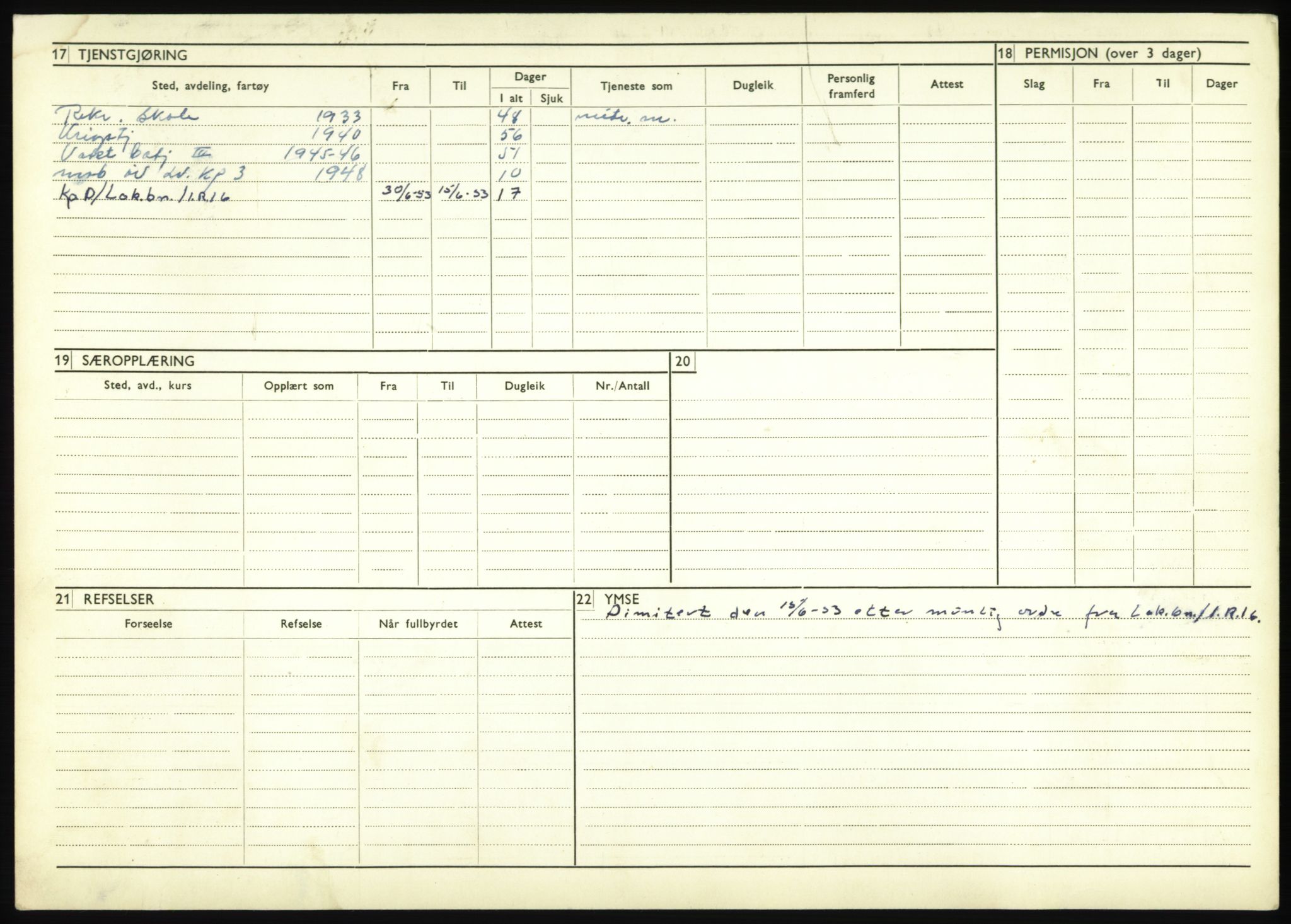 Forsvaret, Troms infanteriregiment nr. 16, AV/RA-RAFA-3146/P/Pa/L0017: Rulleblad for regimentets menige mannskaper, årsklasse 1933, 1933, p. 1356