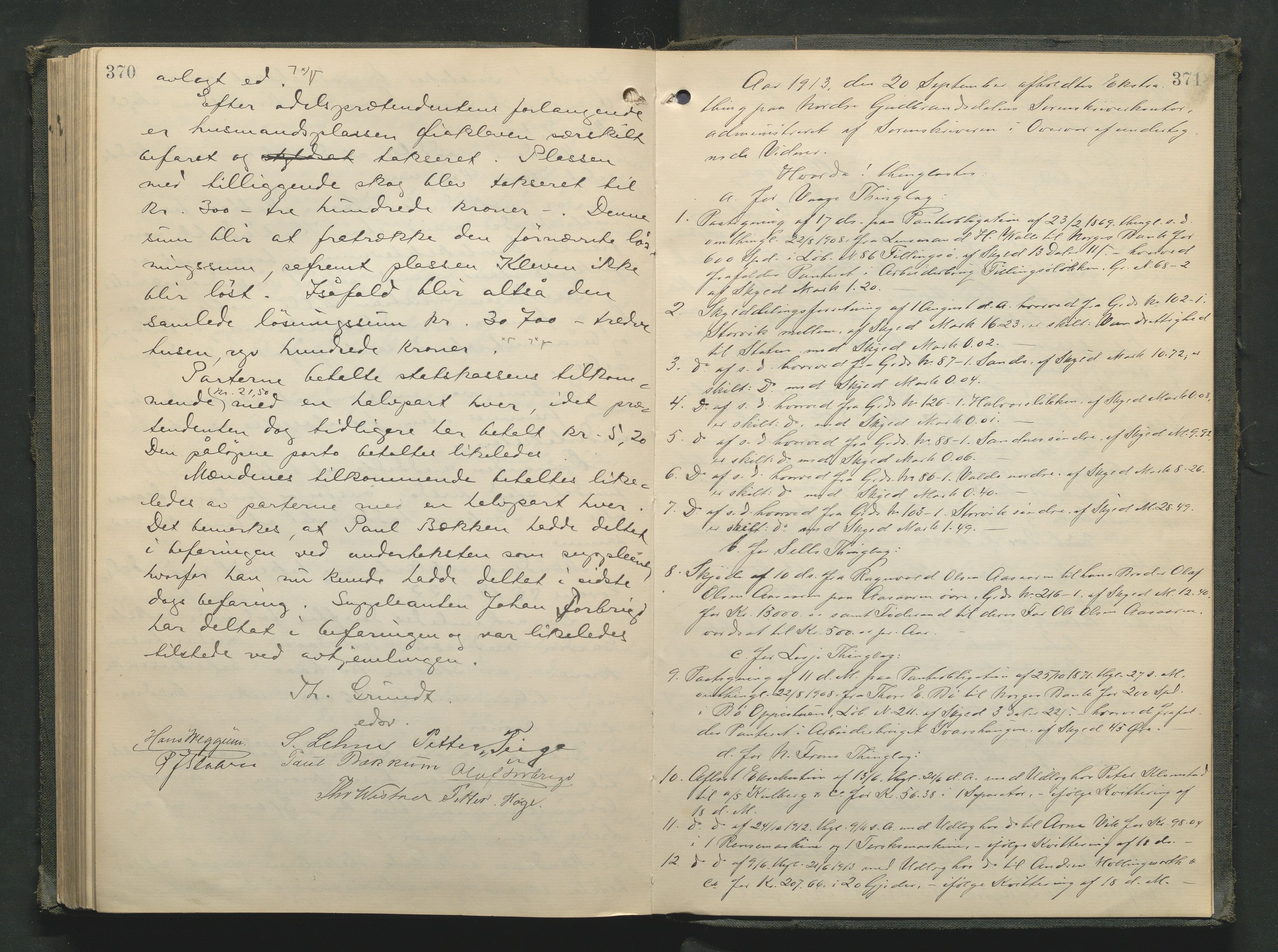 Nord-Gudbrandsdal tingrett, AV/SAH-TING-002/G/Gc/Gcb/L0008: Ekstrarettsprotokoll for åstedssaker, 1909-1913, p. 370-371