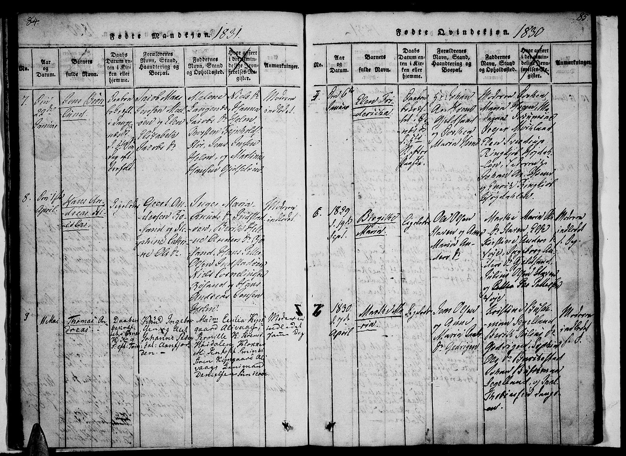 Ministerialprotokoller, klokkerbøker og fødselsregistre - Nordland, AV/SAT-A-1459/893/L1331: Parish register (official) no. 893A04, 1820-1840, p. 84-85