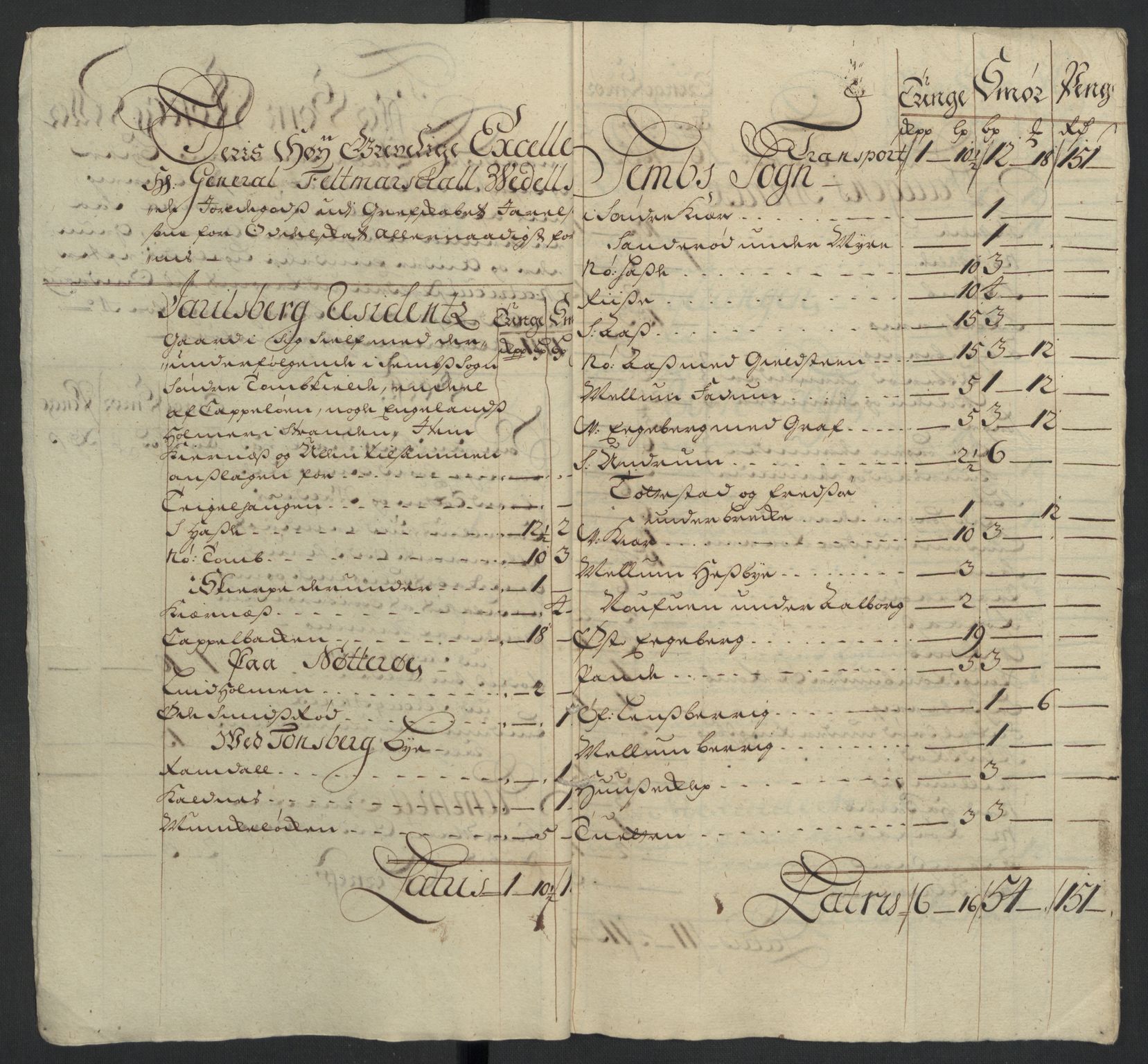 Rentekammeret inntil 1814, Reviderte regnskaper, Fogderegnskap, AV/RA-EA-4092/R32/L1876: Fogderegnskap Jarlsberg grevskap, 1711, p. 389