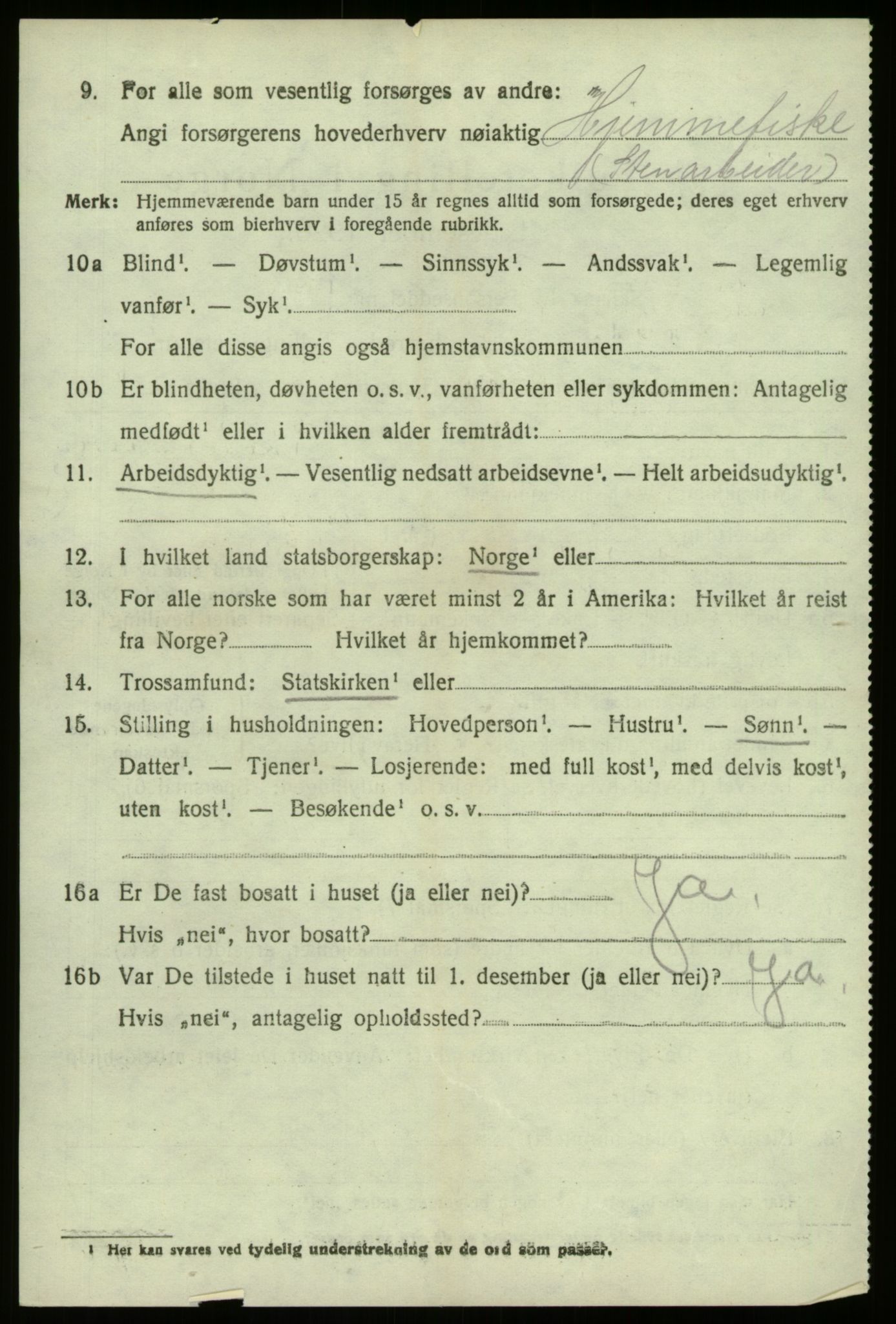 SAB, 1920 census for Selje, 1920, p. 1956
