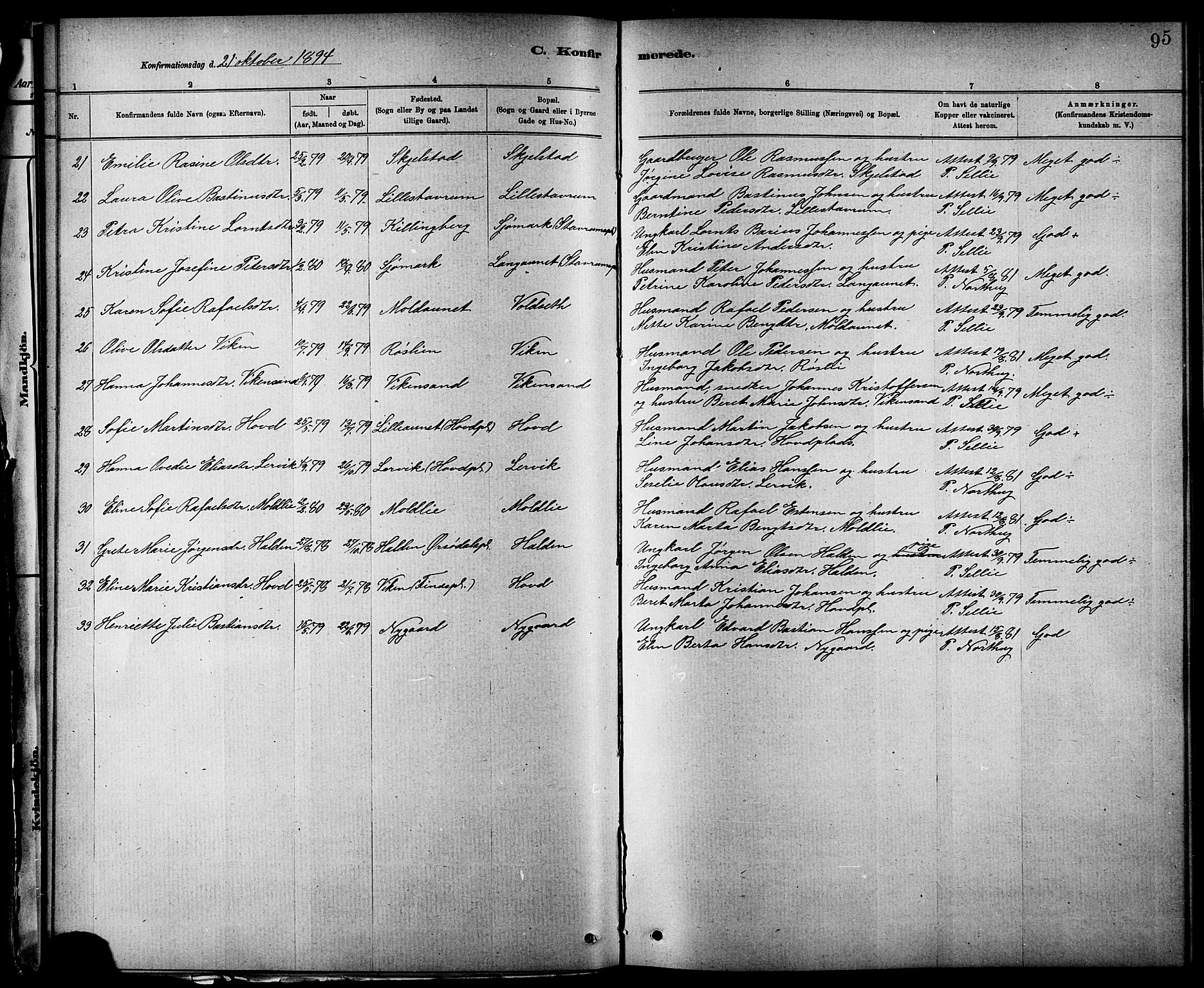 Ministerialprotokoller, klokkerbøker og fødselsregistre - Nord-Trøndelag, SAT/A-1458/744/L0423: Parish register (copy) no. 744C02, 1886-1905, p. 95