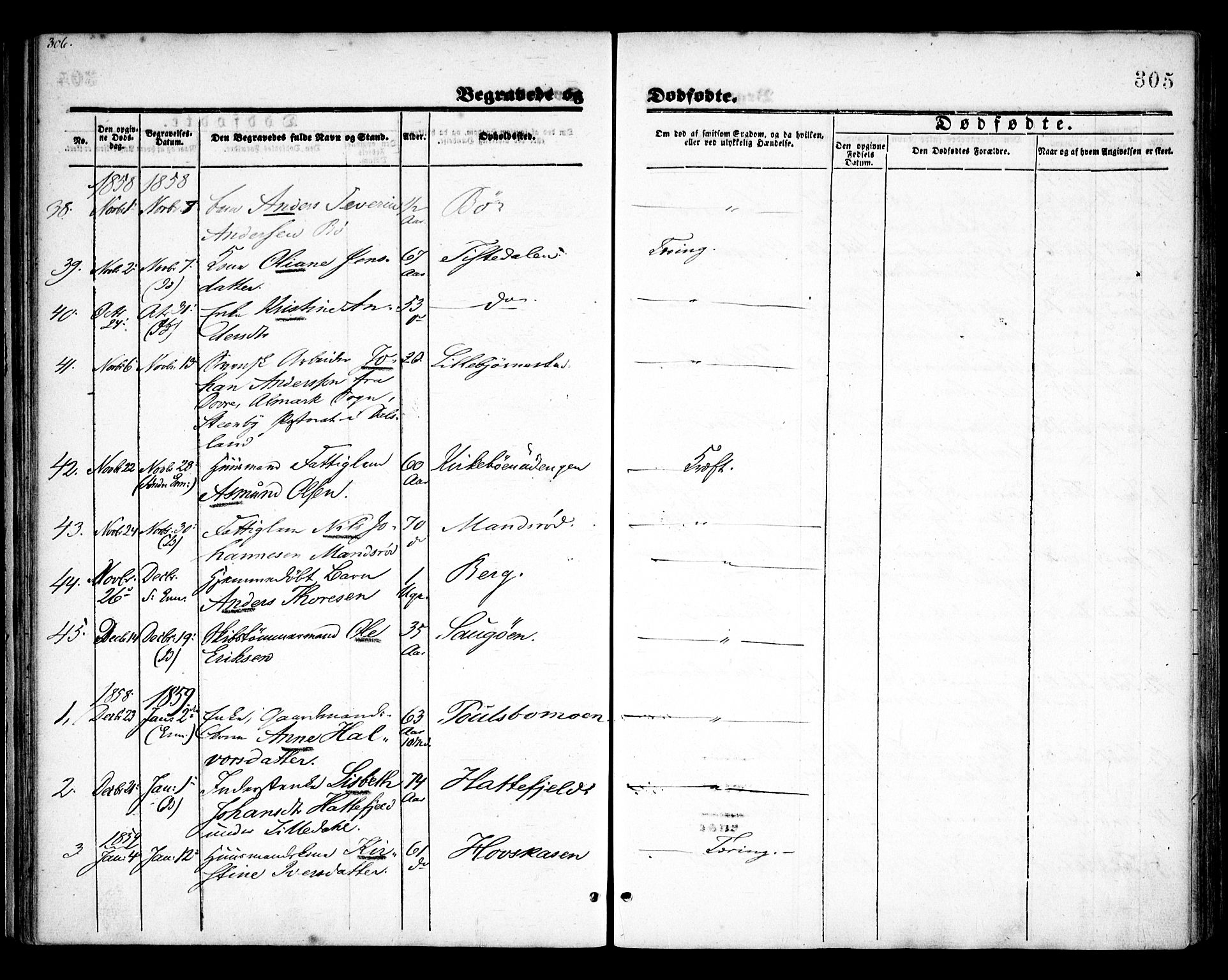 Idd prestekontor Kirkebøker, SAO/A-10911/F/Fc/L0004b: Parish register (official) no. III 4B, 1848-1860, p. 305
