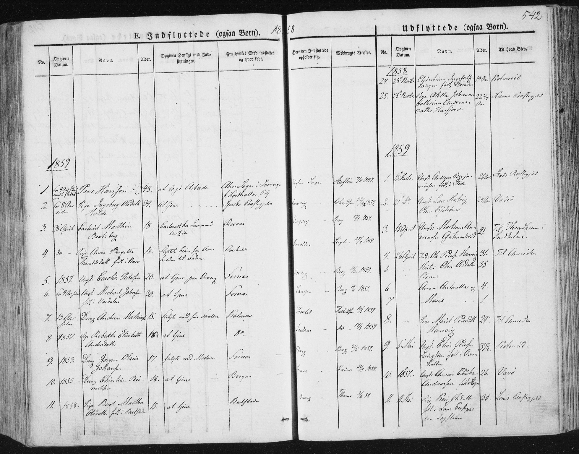 Ministerialprotokoller, klokkerbøker og fødselsregistre - Nord-Trøndelag, SAT/A-1458/784/L0669: Parish register (official) no. 784A04, 1829-1859, p. 542