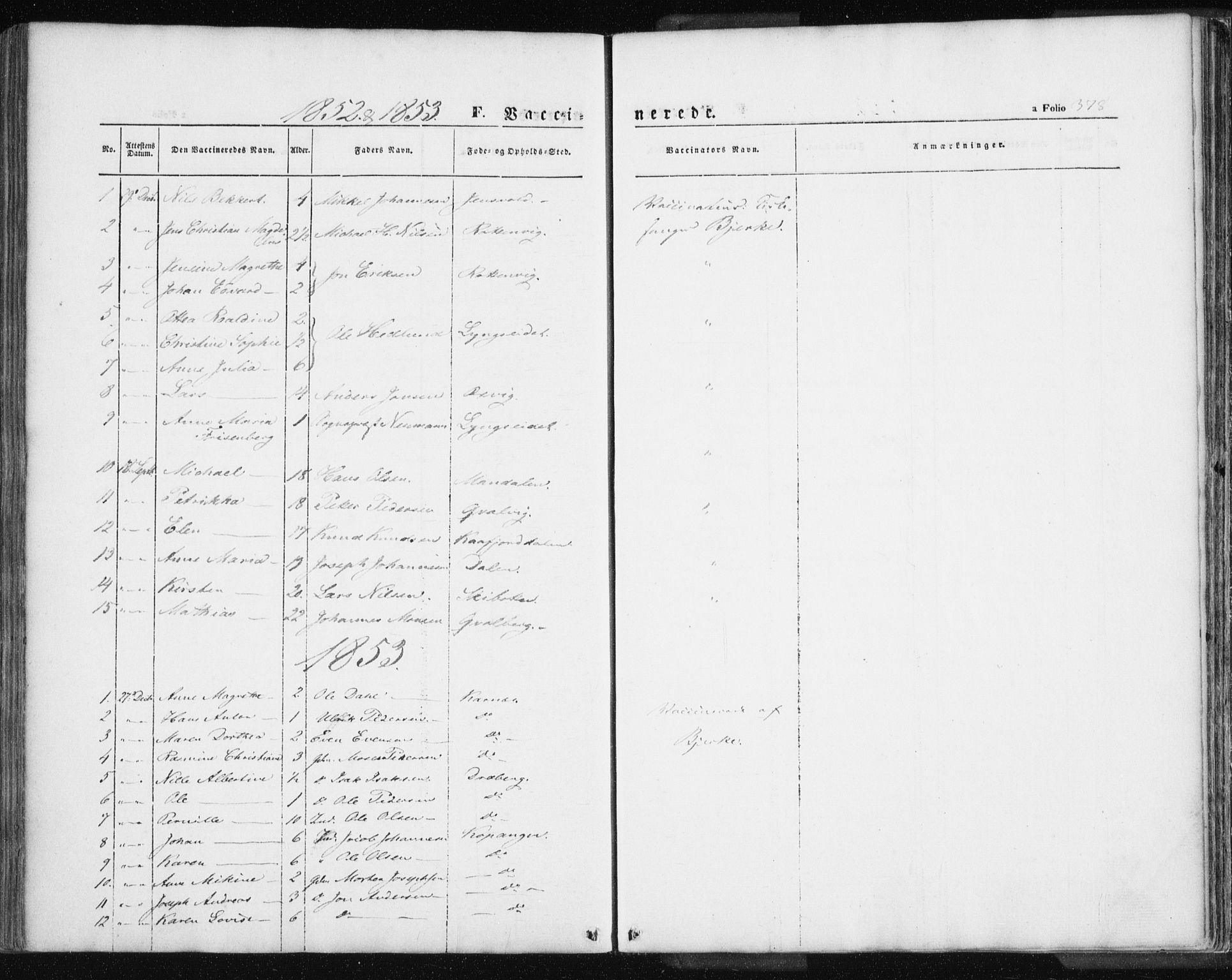 Lyngen sokneprestembete, SATØ/S-1289/H/He/Hea/L0004kirke: Parish register (official) no. 4, 1839-1858, p. 378