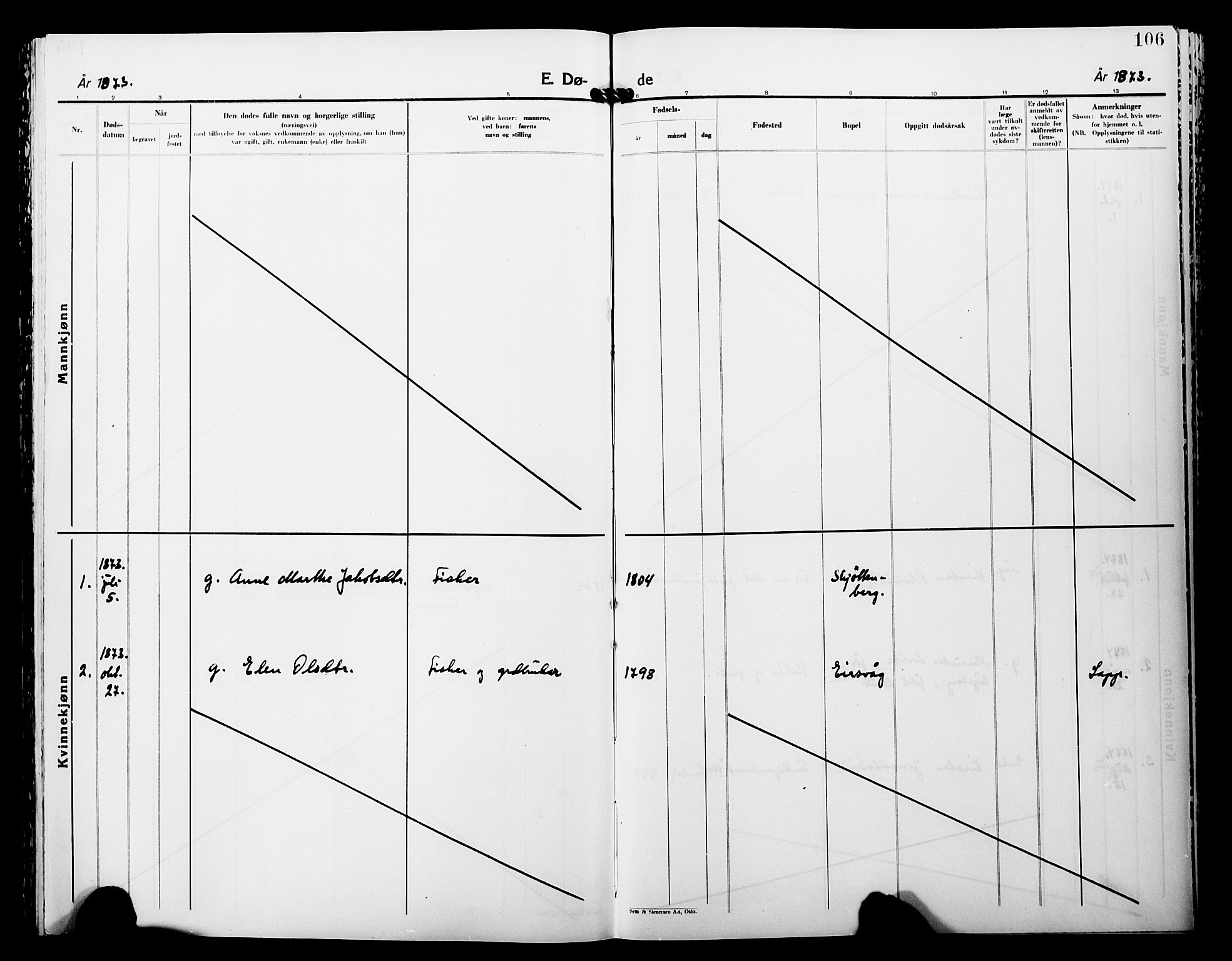 Lebesby sokneprestkontor, AV/SATØ-S-1353/H/Ha/L0005kirke: Parish register (official) no. 5, 1870-1902, p. 106